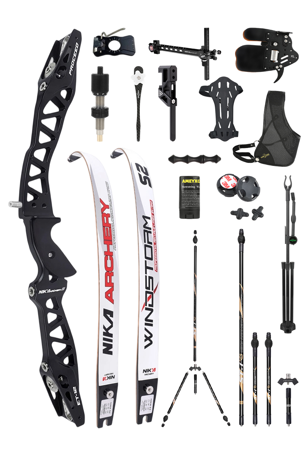 Nika ET-12 12-42Lbs CNC Competition Olympic Recurve Bow Set