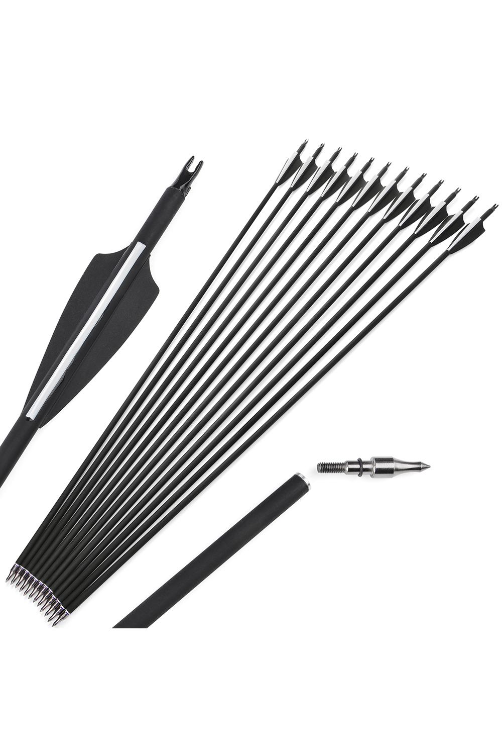 Lokearchery 500 Spine Carbon Arrows for Compound & Recurve Bows 