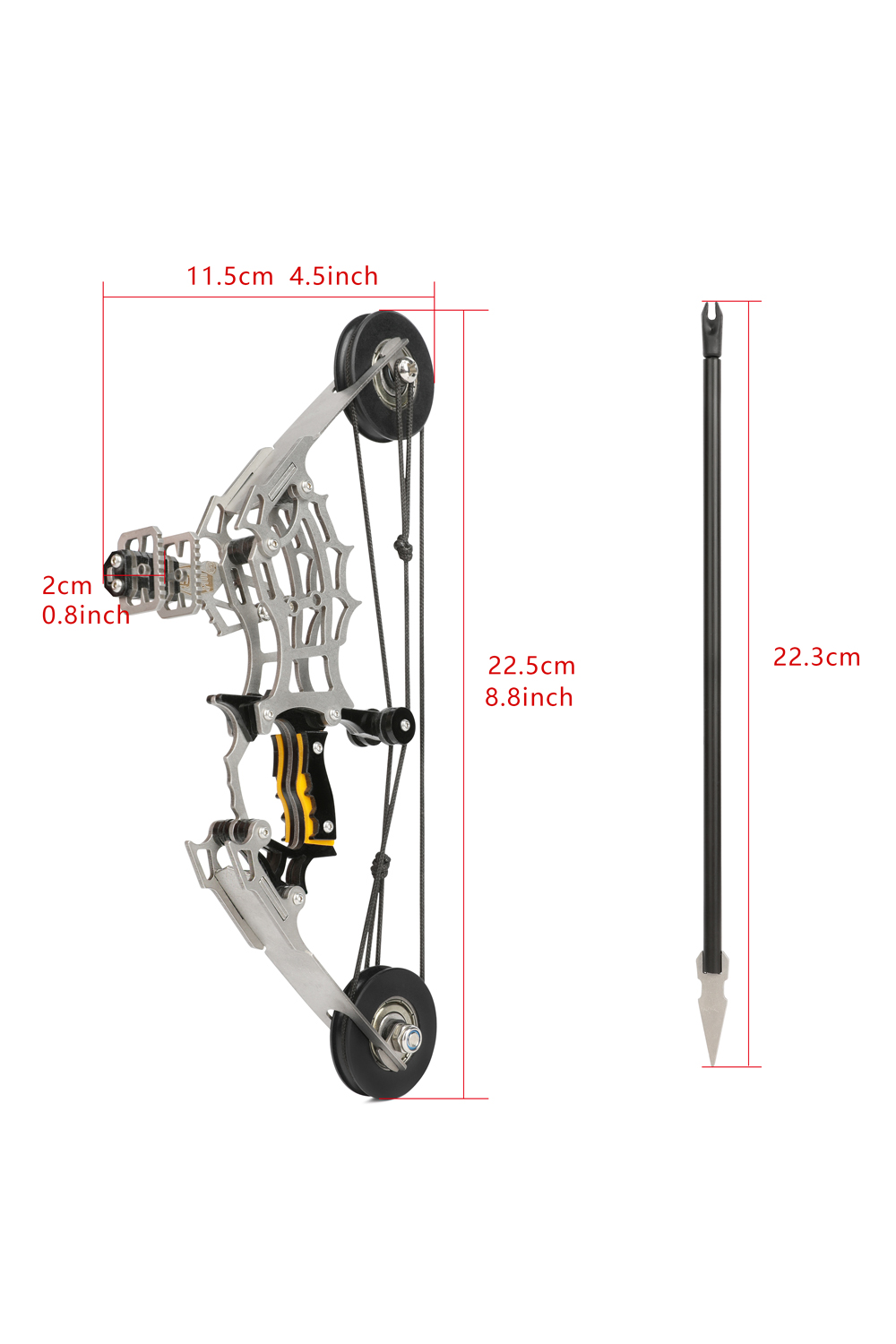 Mini Compound Bow Stainless Steel 12lbs – Pocket Archery Toy Gift