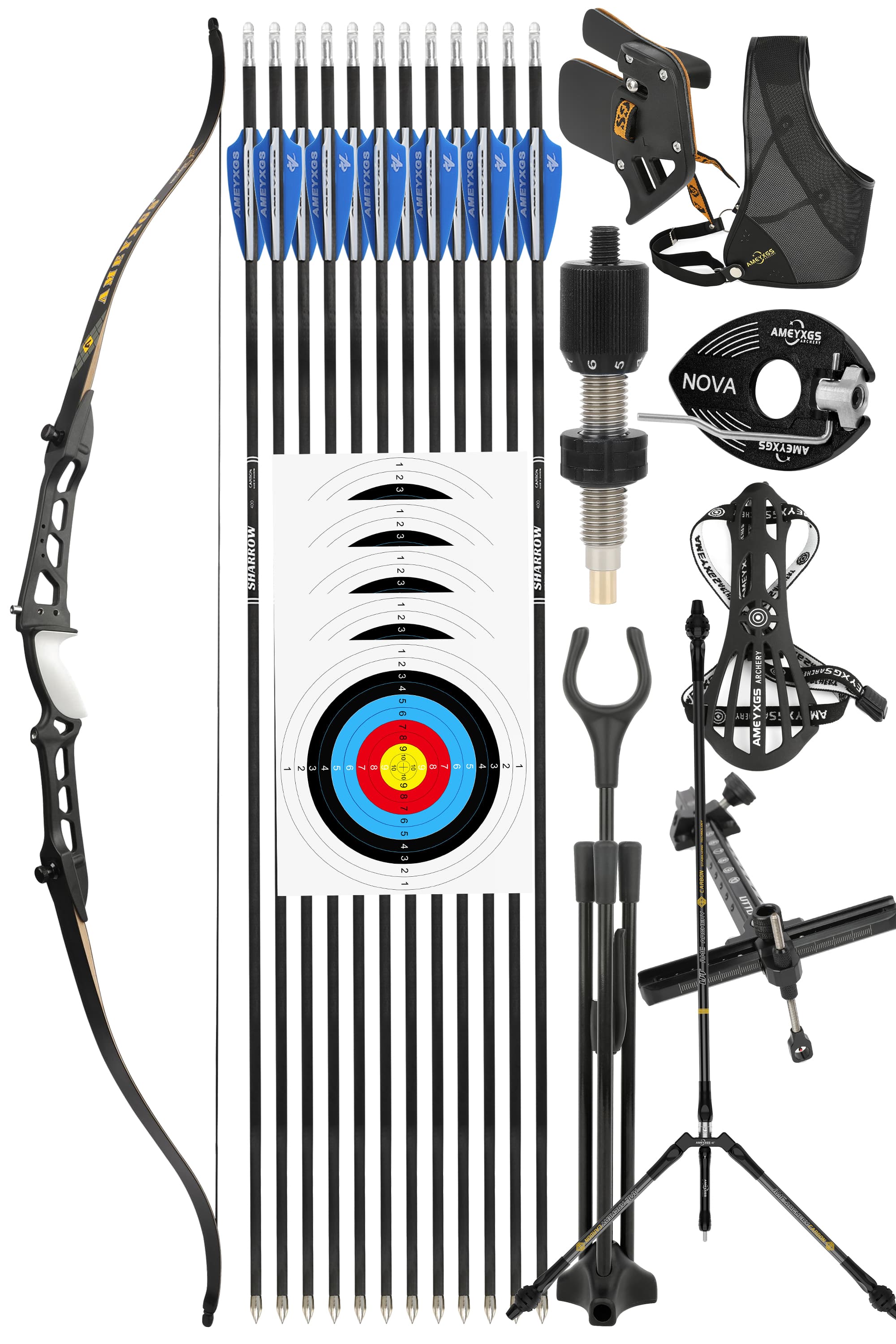 68" 70‘’ Competition Target Recurve Bow20-38lbs Takedown Aluminum Riser