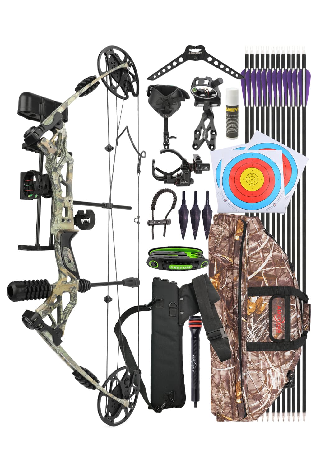 KAIMEI HAN Adjustable Hunting Compound Bow Set 30-60lbs