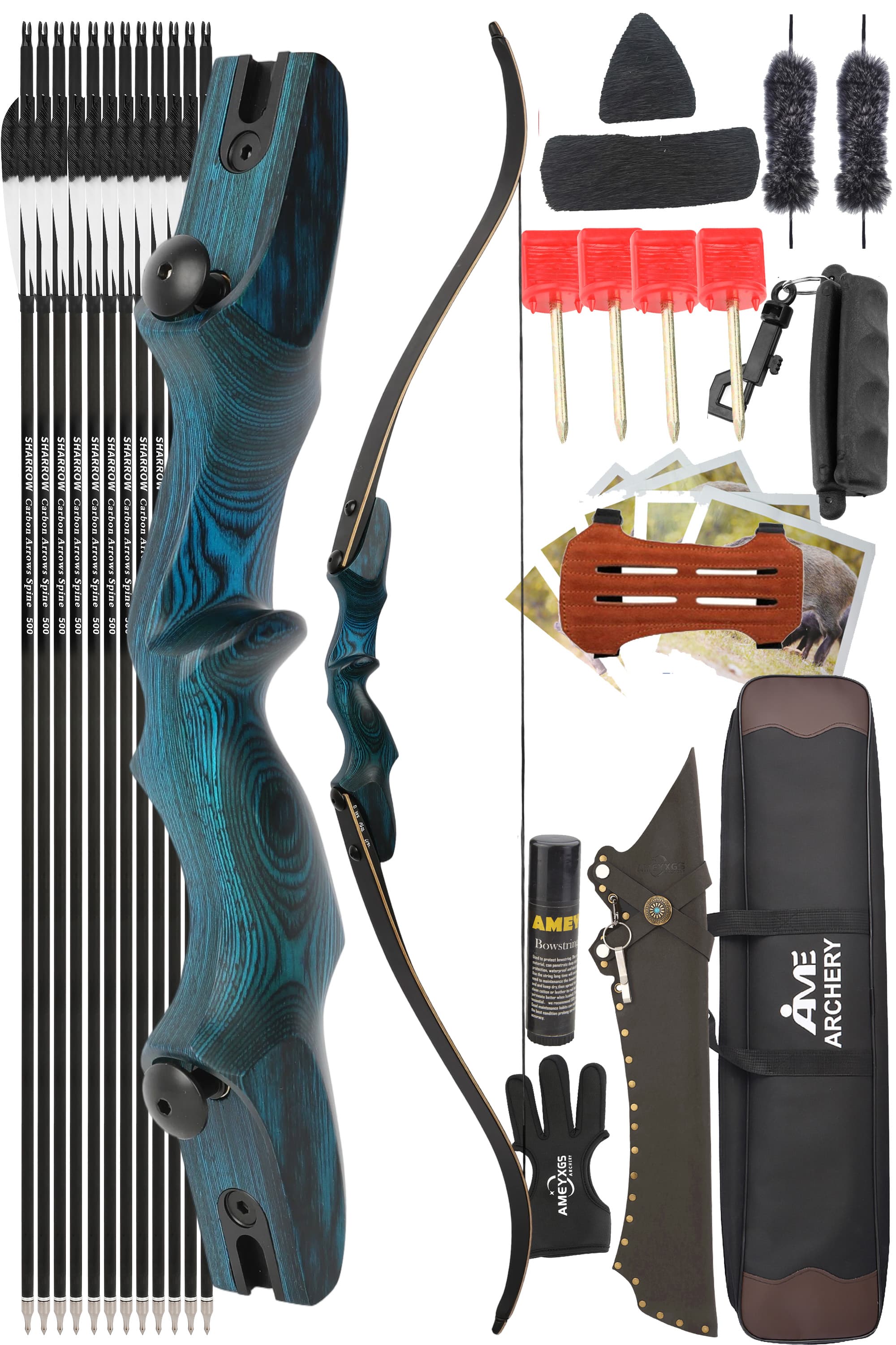 Rock Bear Recurve Bow 20-60LBS Takedown Bow Archery Hunting