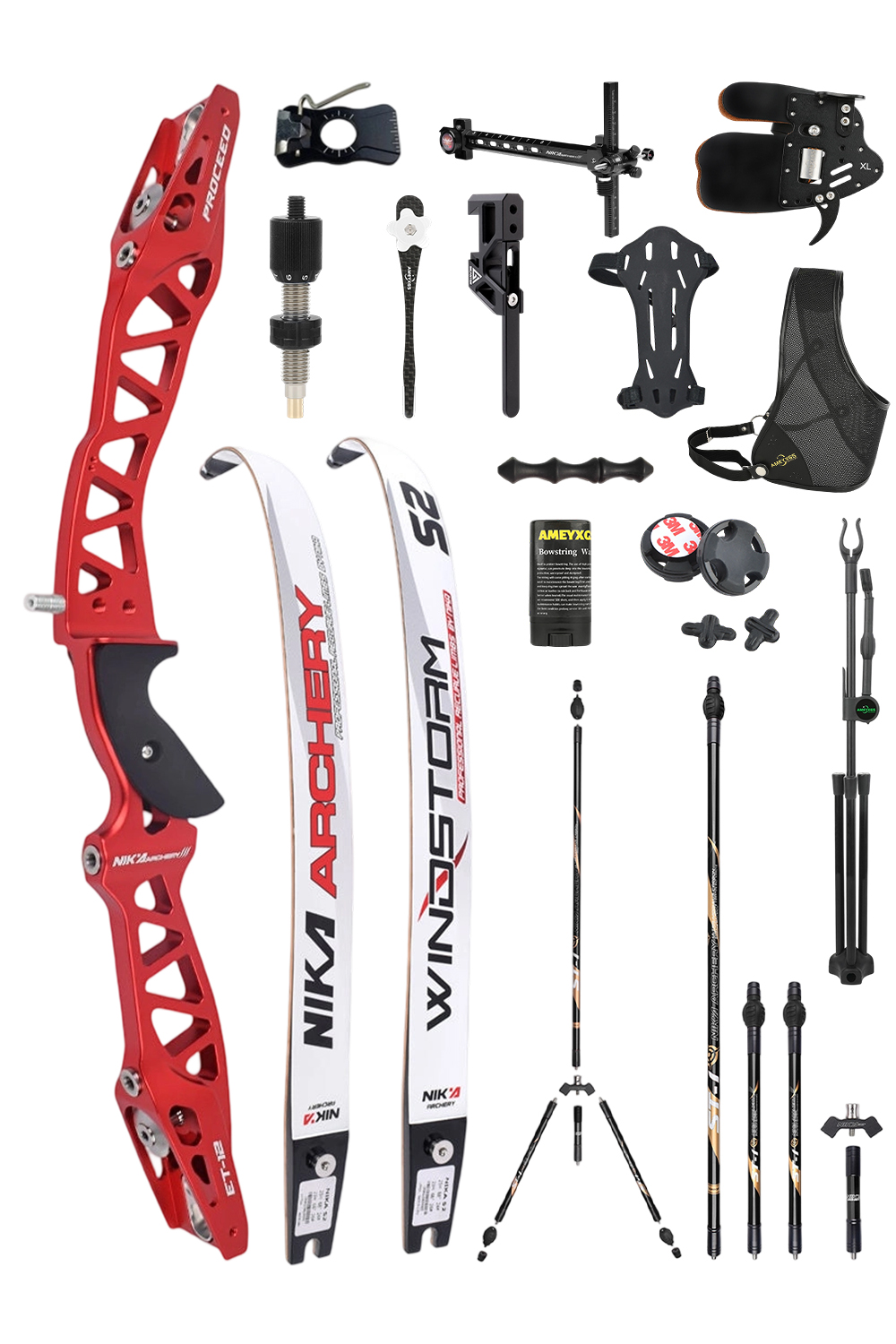 Nika ET-12 12-42Lbs CNC Competition Olympic Recurve Bow Set