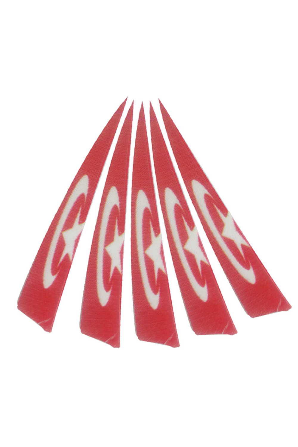 Lokearchery 4 inch Shield Cut Printed Arrow Feathers - 50 Pack