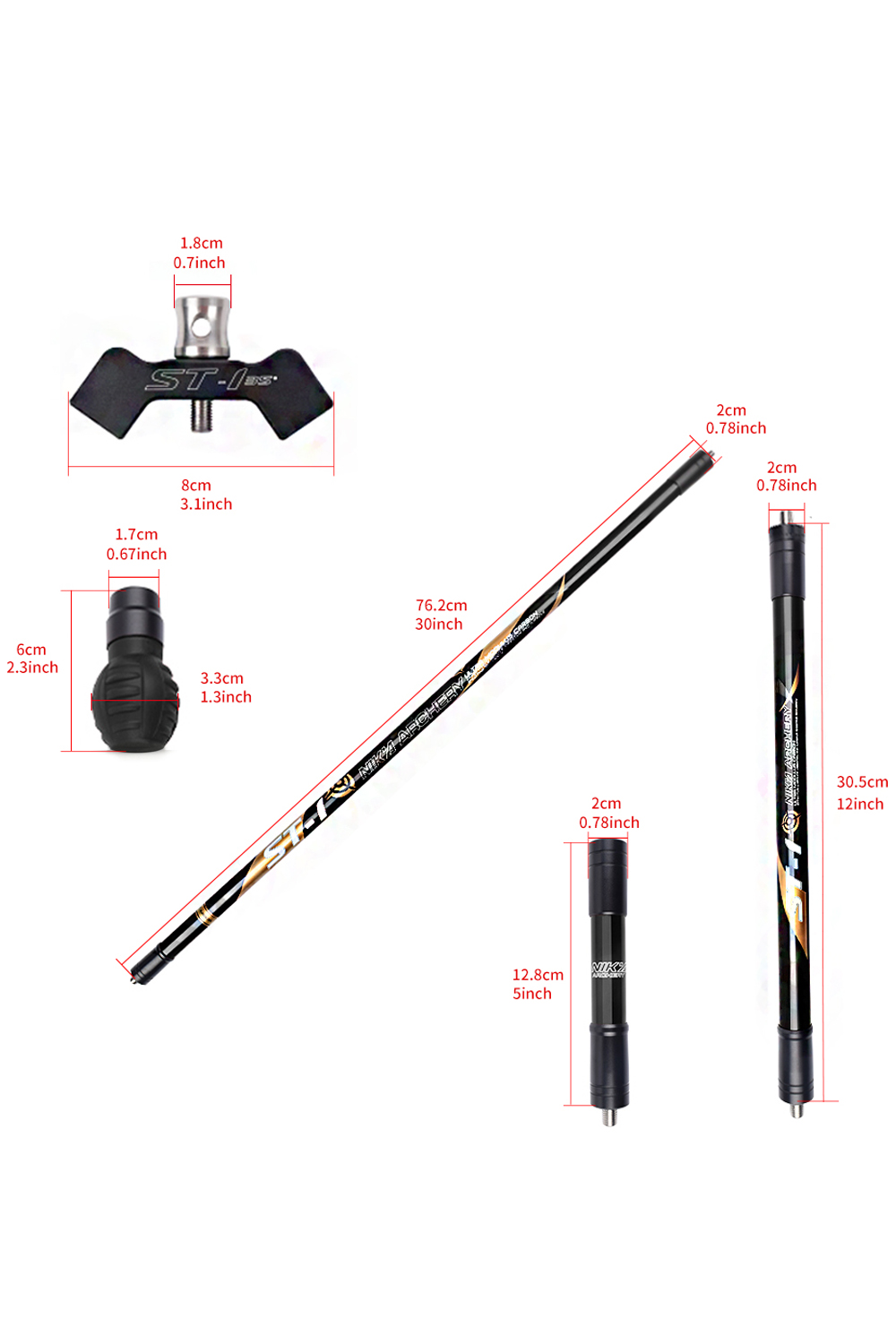 Nika ST-1 35° V-Seat Archery Bow Stabilizer Kit-Lokearchery