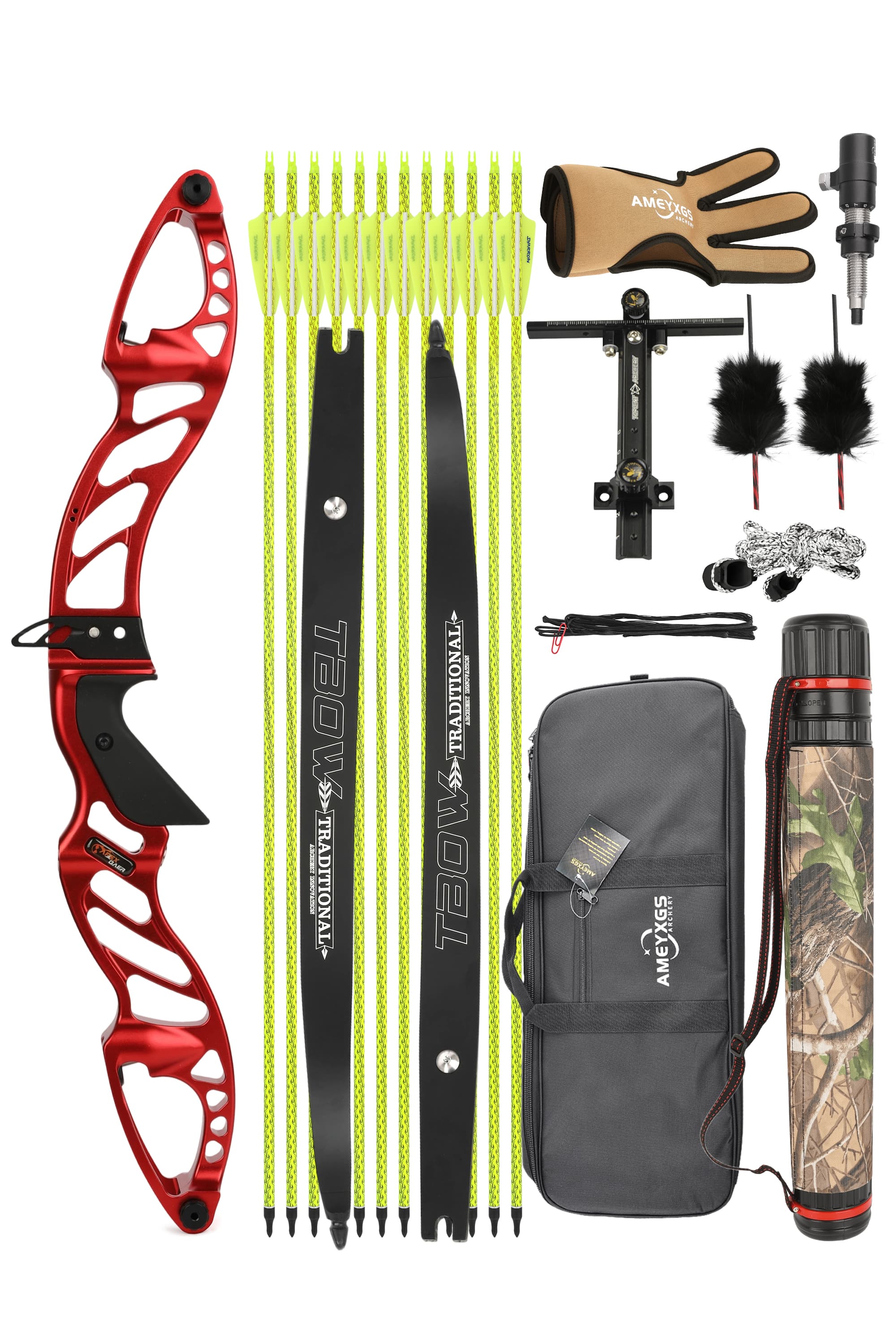 Archary Recurve Bow 25-60lbs Takedown Bow Shooting