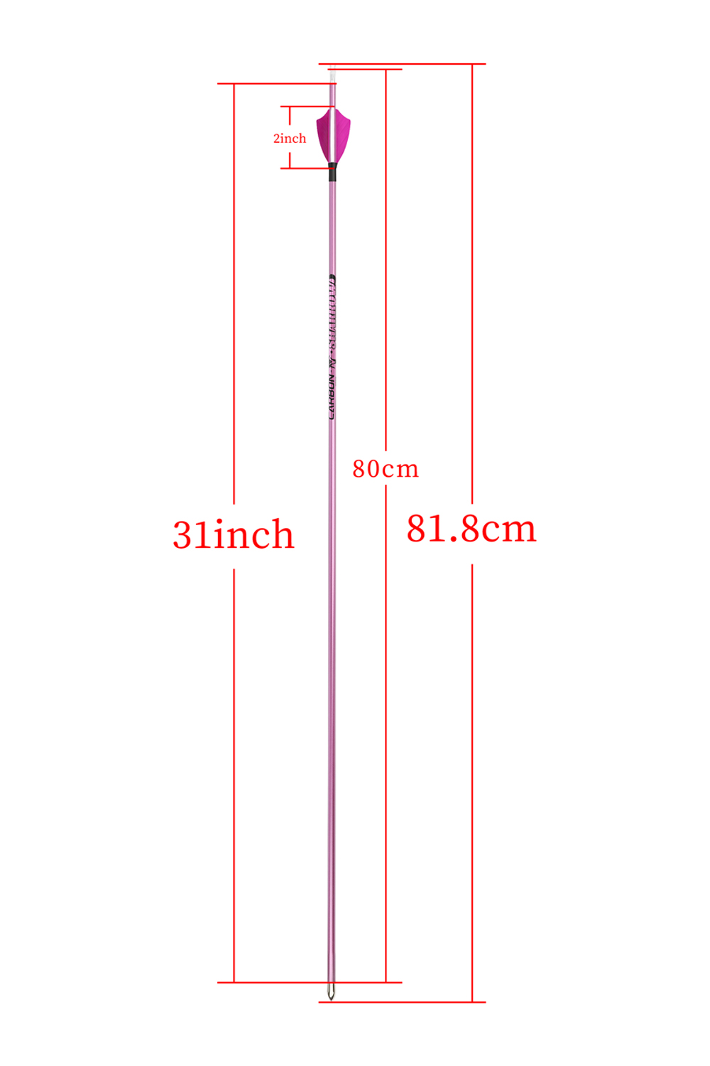 32" Sharrow ID4.2mm Shield Shape Pure Carbon Arrow-Lokearchery