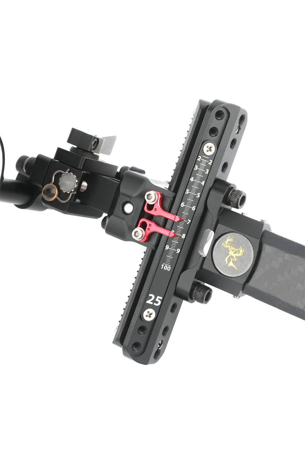 Topoint TX9610 Micro Adjustable Single Pin Carbon Bow Sight-Lokearchery