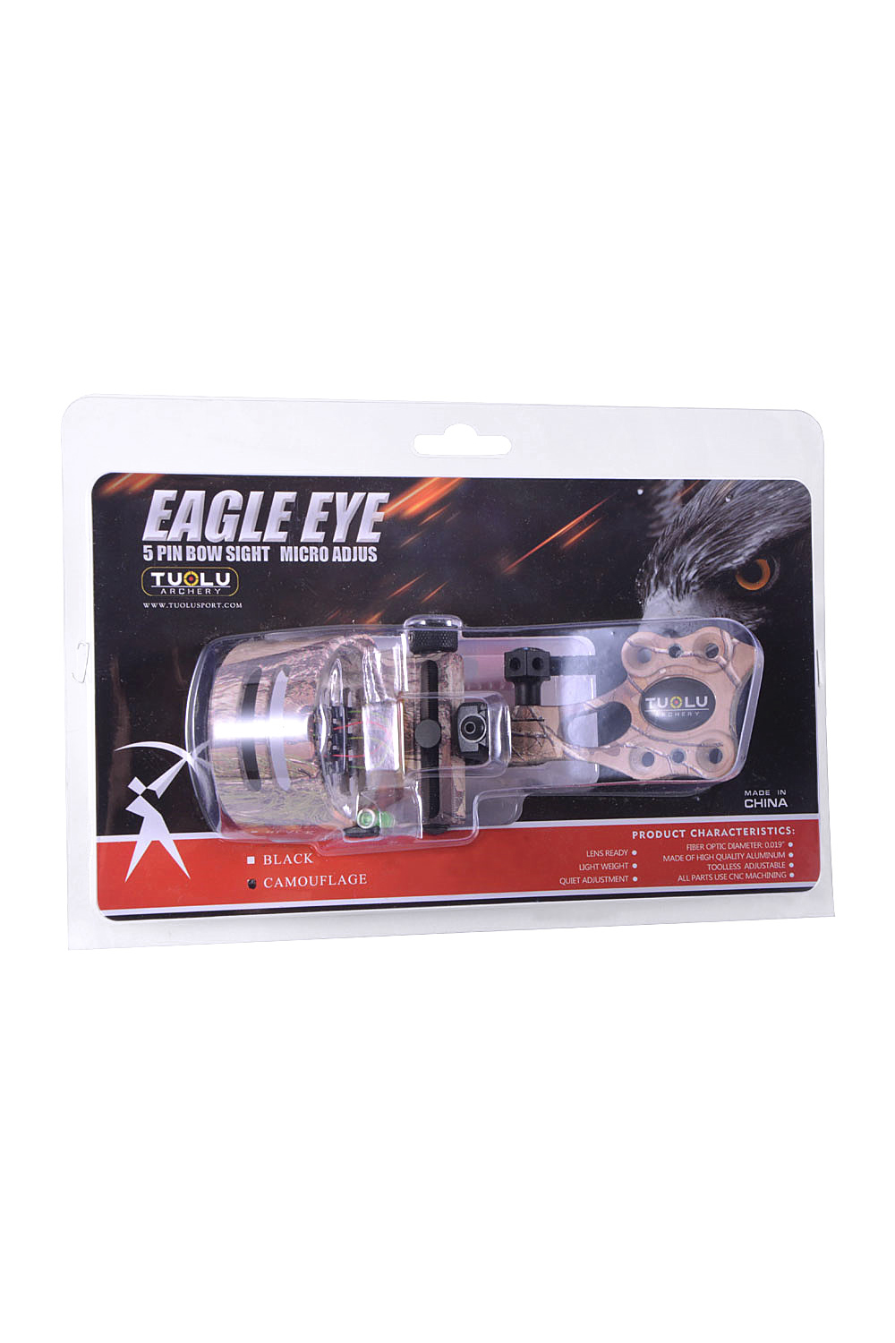 Toulu .019" Fiber Optic Archery Hunting 5 Pin Bow Sight RH/LH