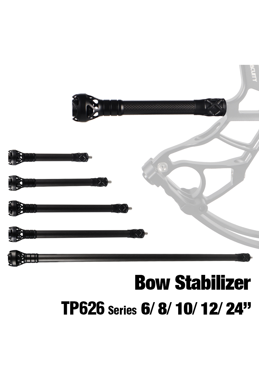 Topoint TP626 3K 6-24 inch Carbon Bow Stabilizer 