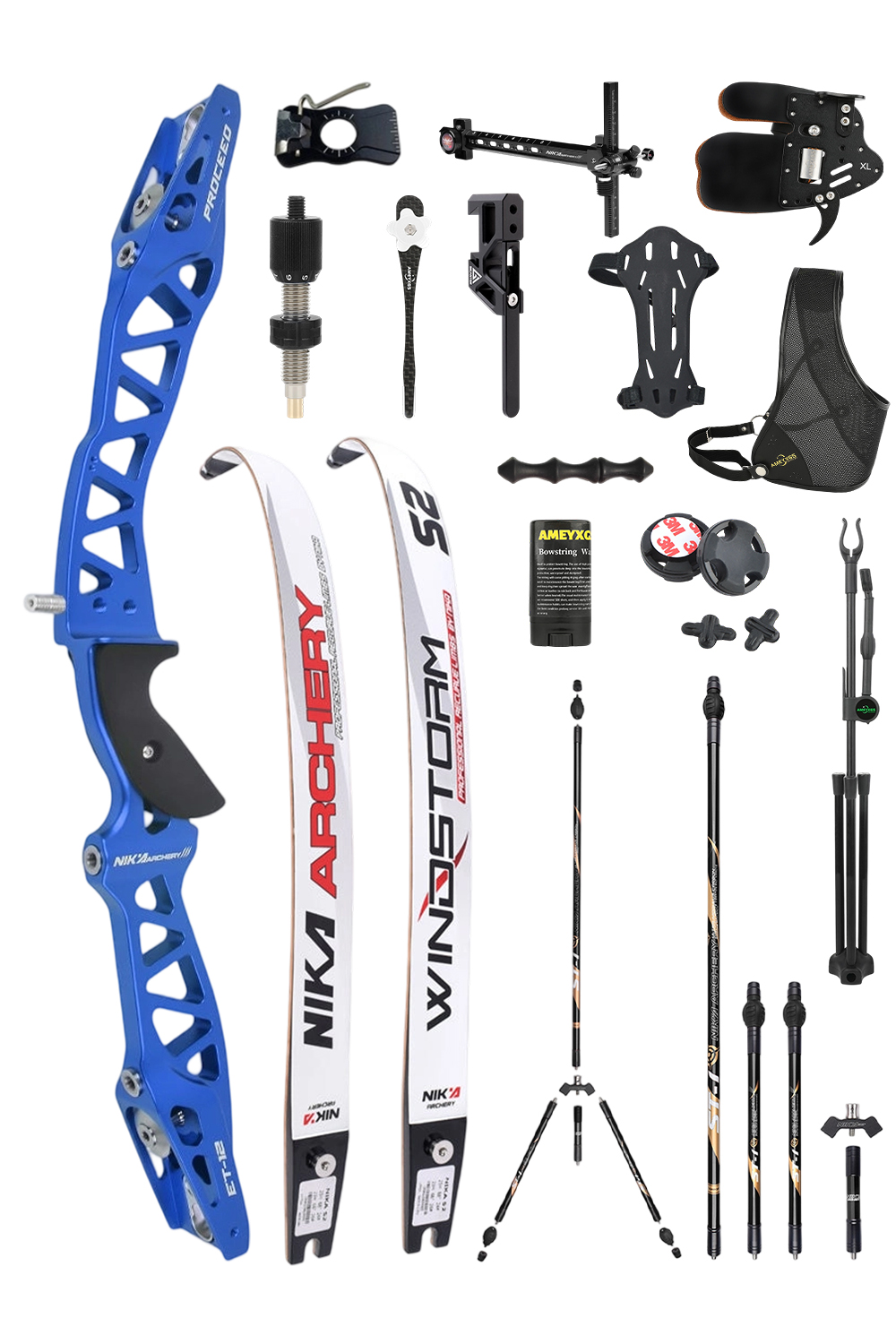 Nika ET-12 12-42Lbs CNC Competition Olympic Recurve Bow Set