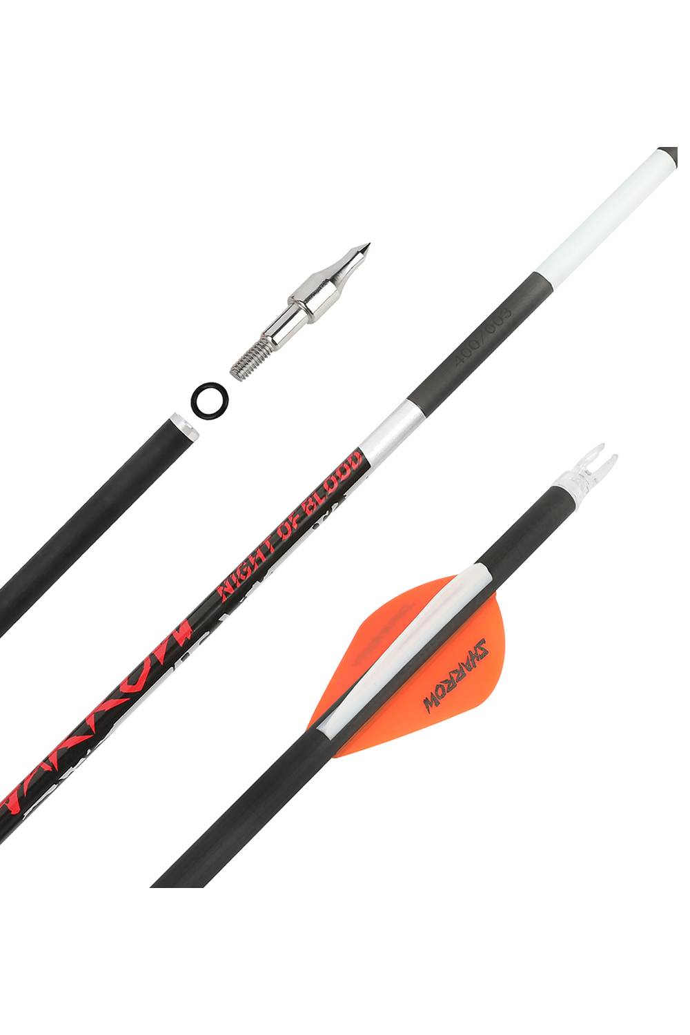 Sharrow 32" Blazer Feathered Pure Carbon Arrows-Lokearchery
