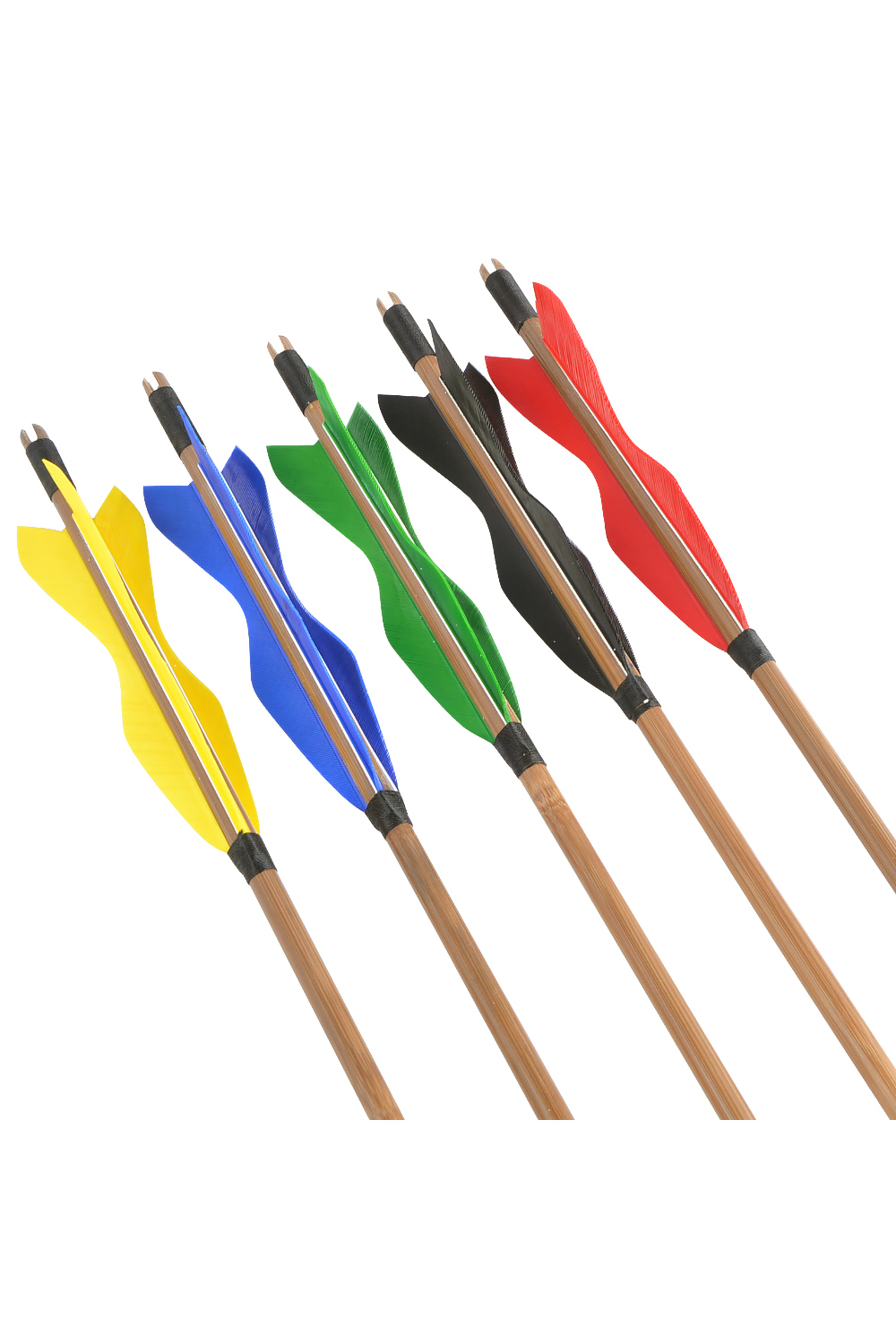 8mm Hunting Bamboo Arrows Shaft with 5" Turkey Feather-Lokearchery