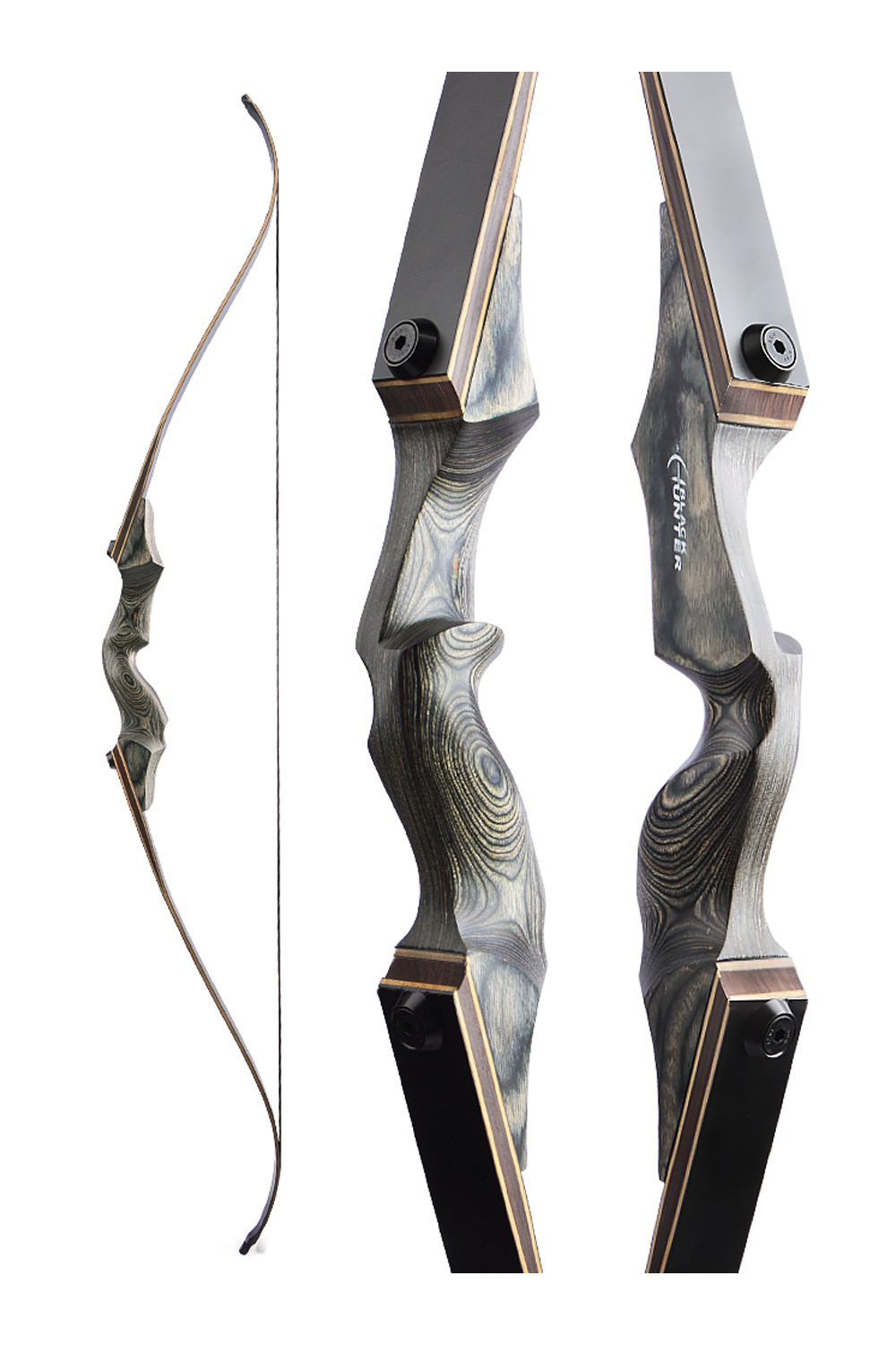 Black Hunter 20-60Lbs RH LH Hunting Recurve Bow Set-Lokearchery