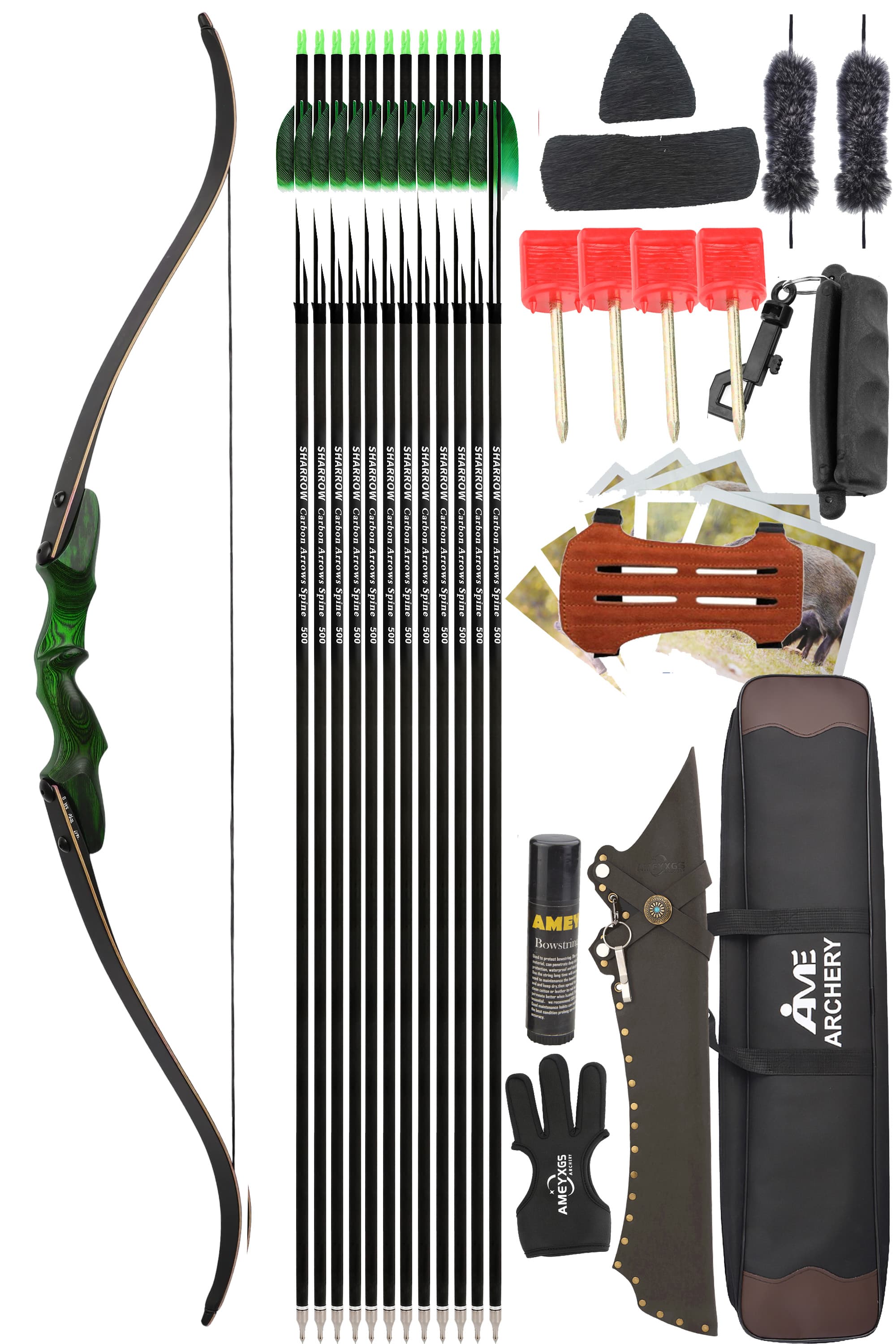 Rock Bear Recurve Bow 20-60LBS Takedown Bow Archery Hunting
