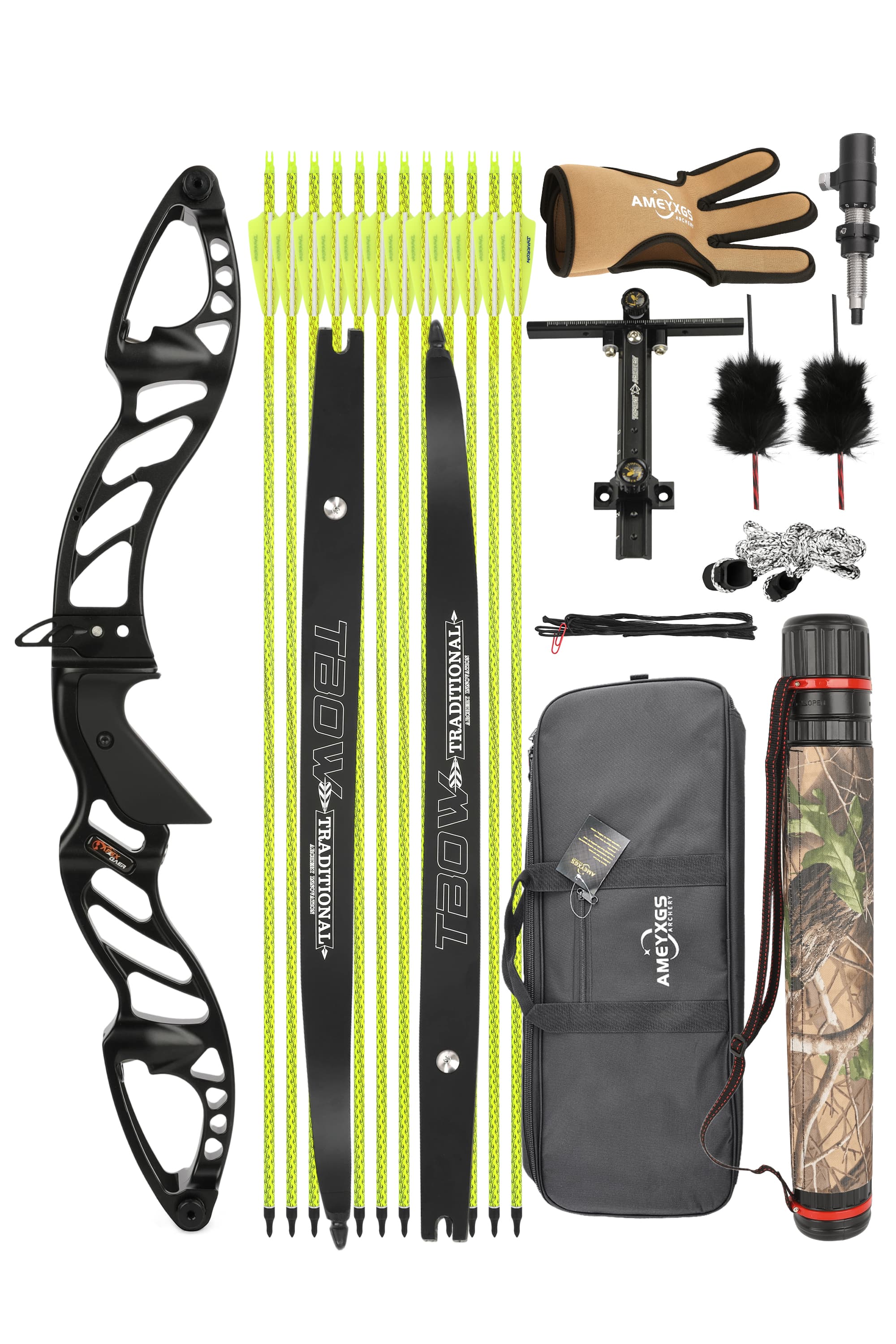 Archary Recurve Bow 25-60lbs Takedown Bow Shooting