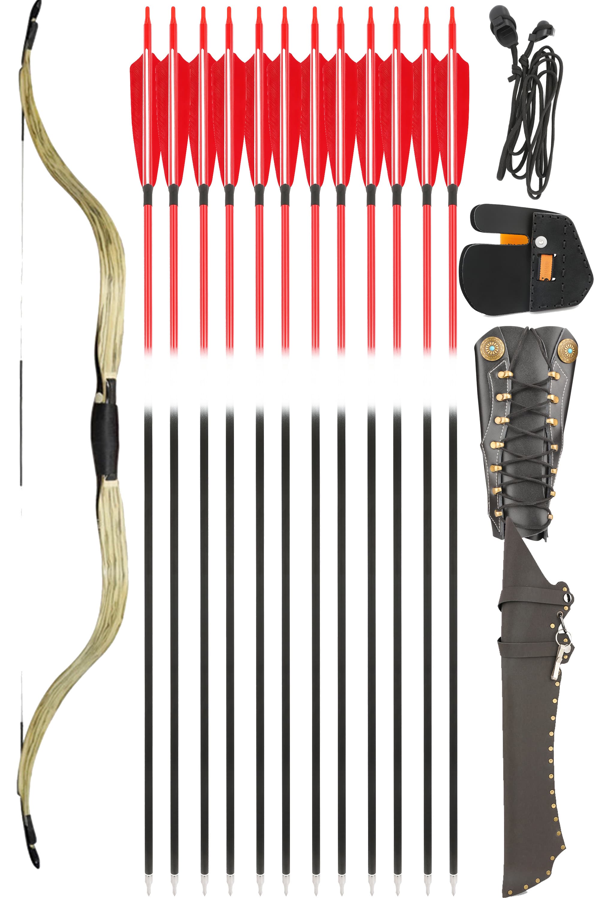 AF Archery Recurve Bow Traditional Bow 20-50lbs Shooting Target