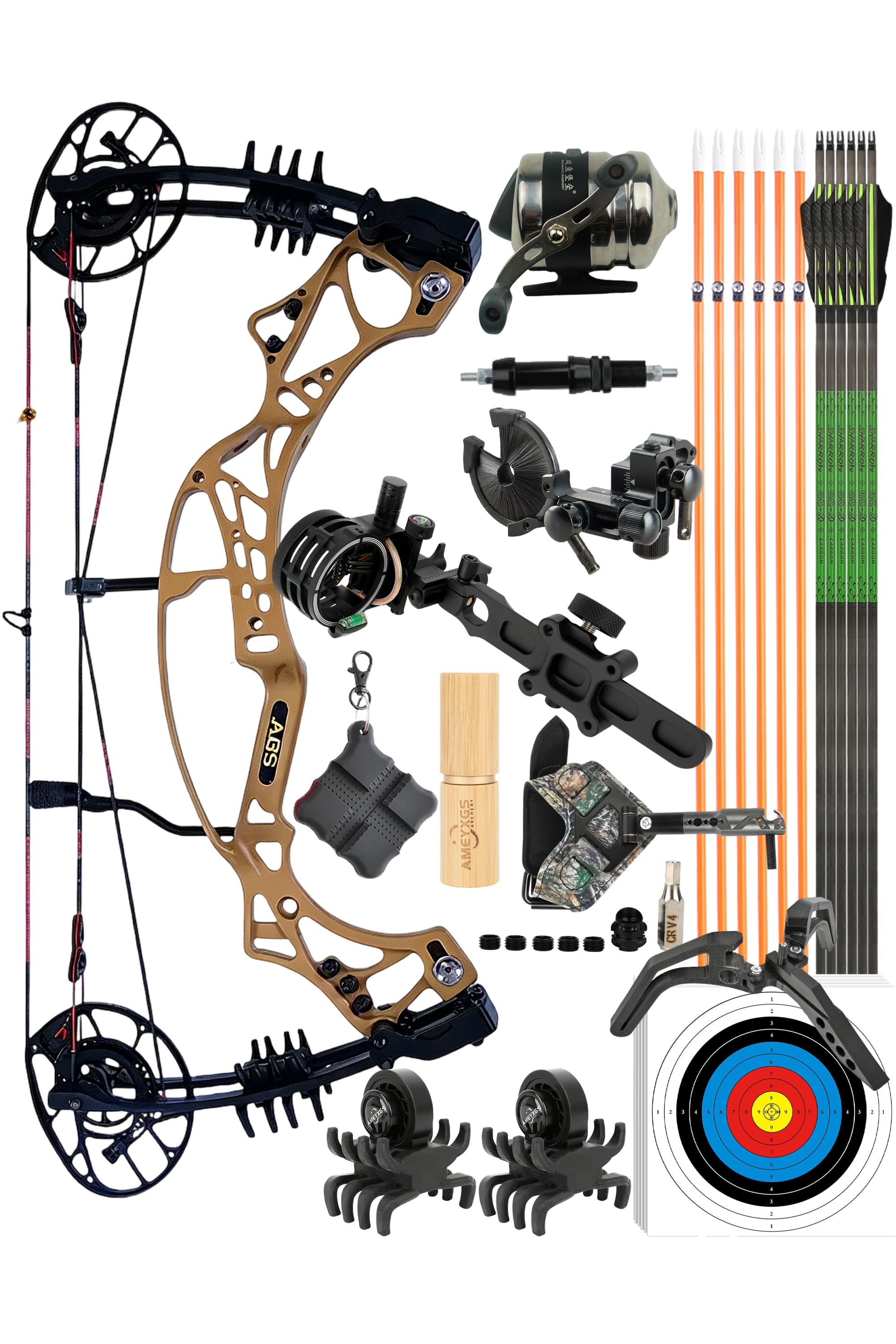AGS Compound Bow 40-70lbs Target Kit 350FPS Shooting Archery