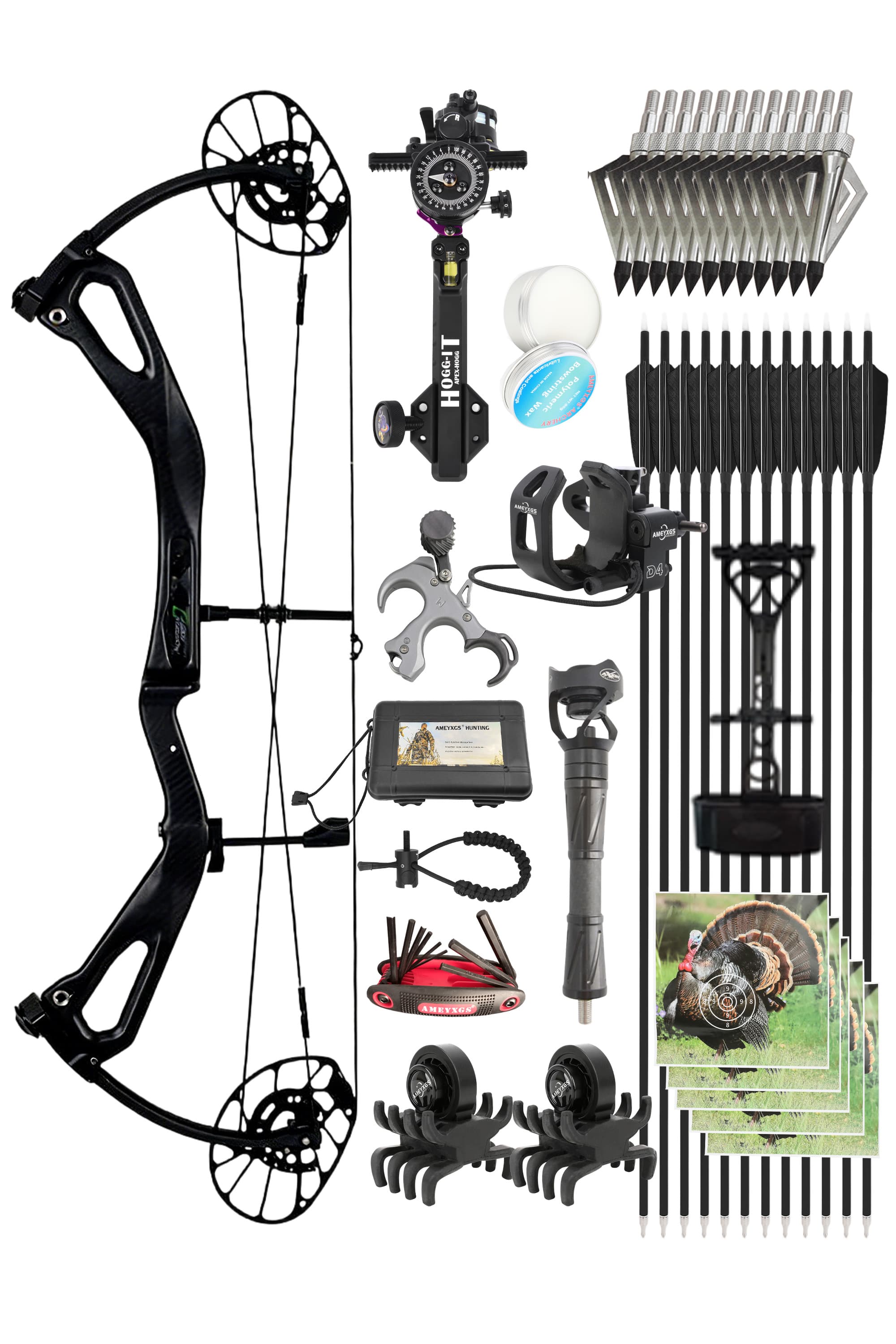 AGS Compound Bow Set 45-75LBS Archery Target Shooting RH