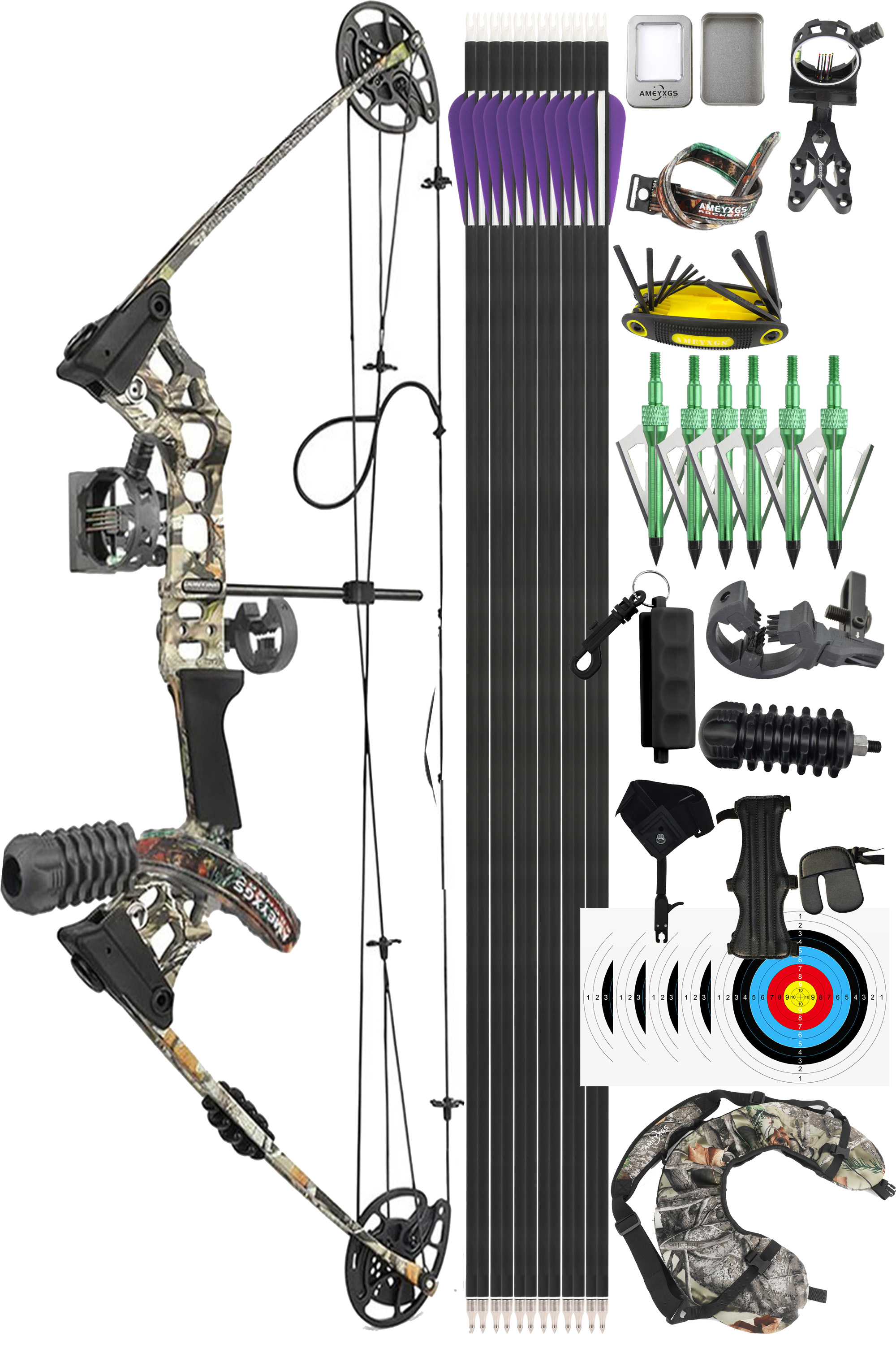 JUNXING X8 20-70Lbs Archery Compound Bow  Hunting Set