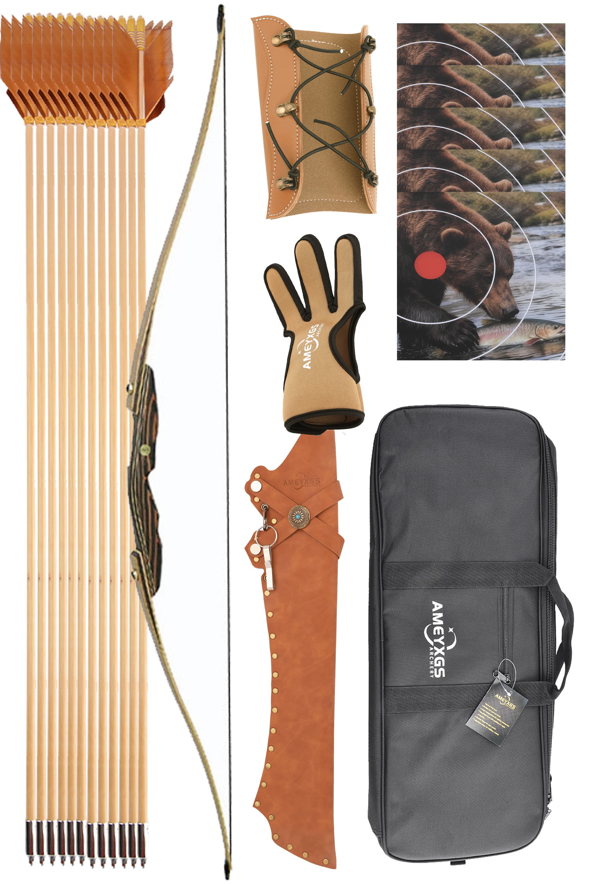 Archery 20-50lbs Traditional Bow Long Bow Recurve Longbow Shooting