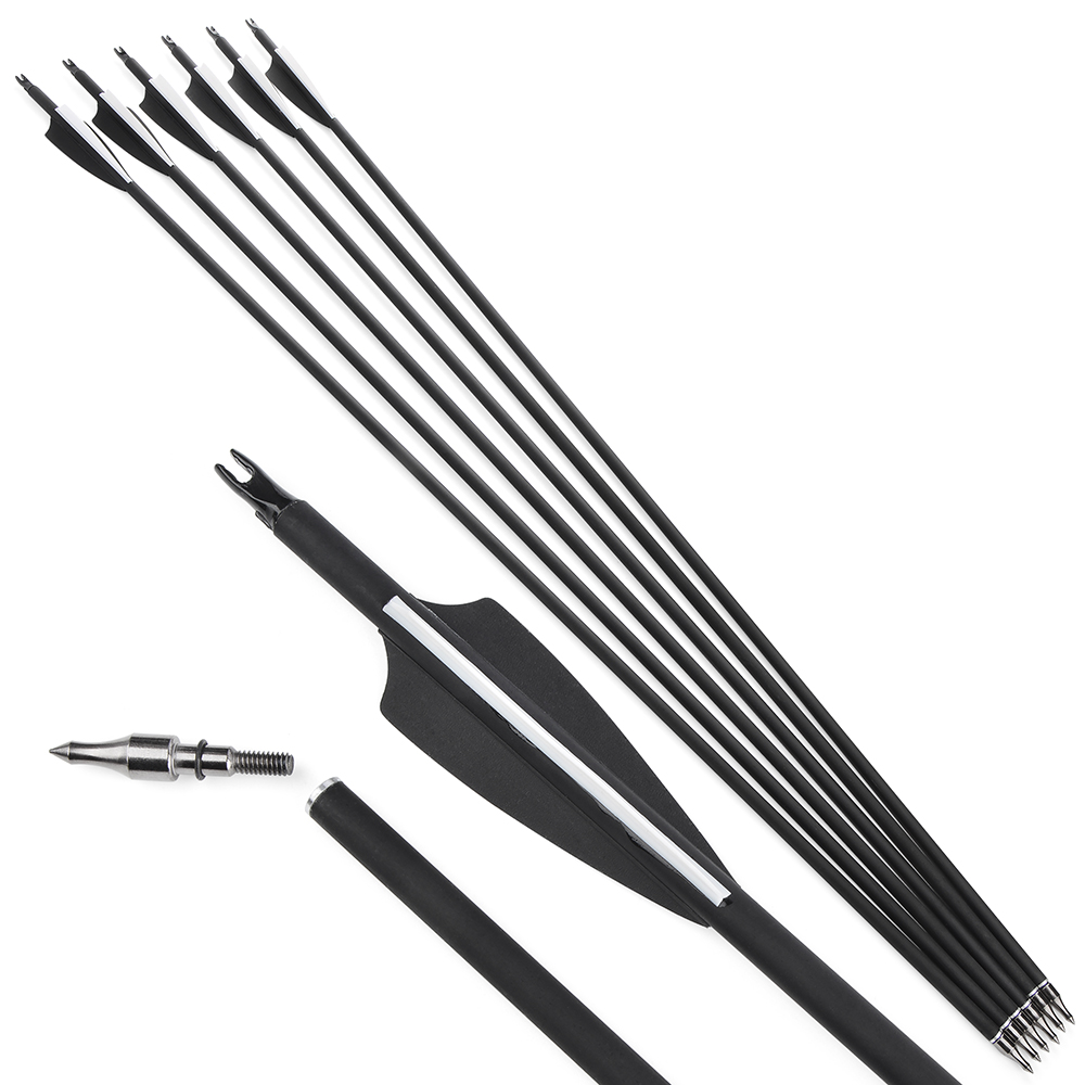 Hunting Arrows 12pcs 31.6 in 500 Spine Carbon Archery Set