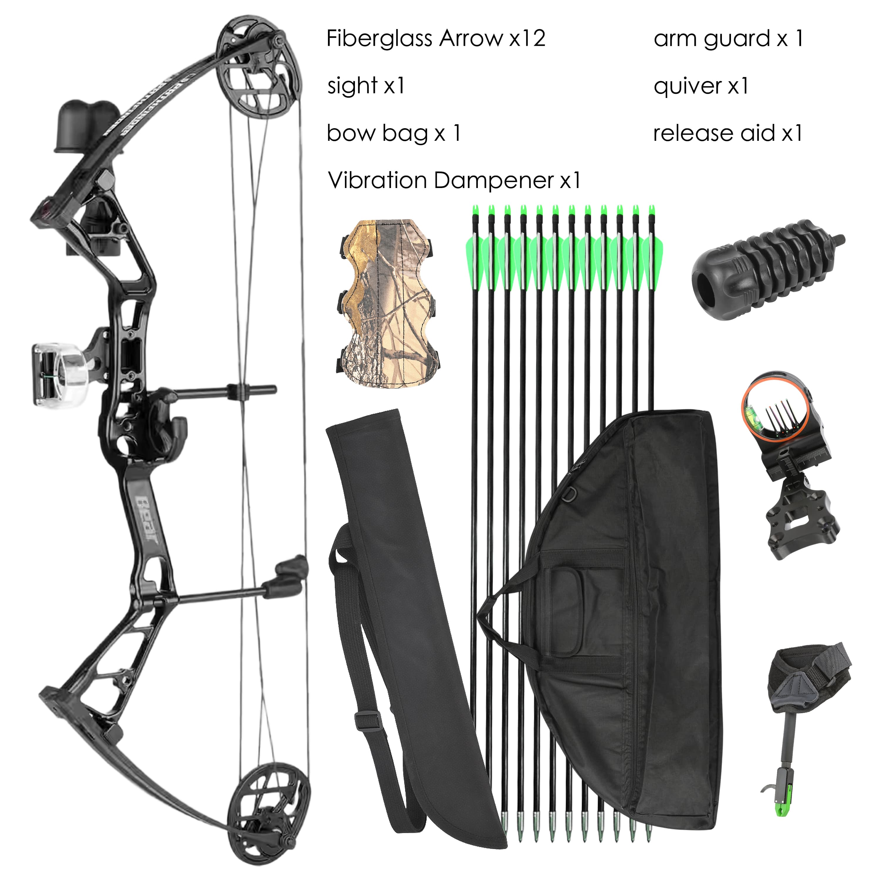 BEAR Compound Bow 15-40lbs Youth Bow Target Kit Shooting Archery