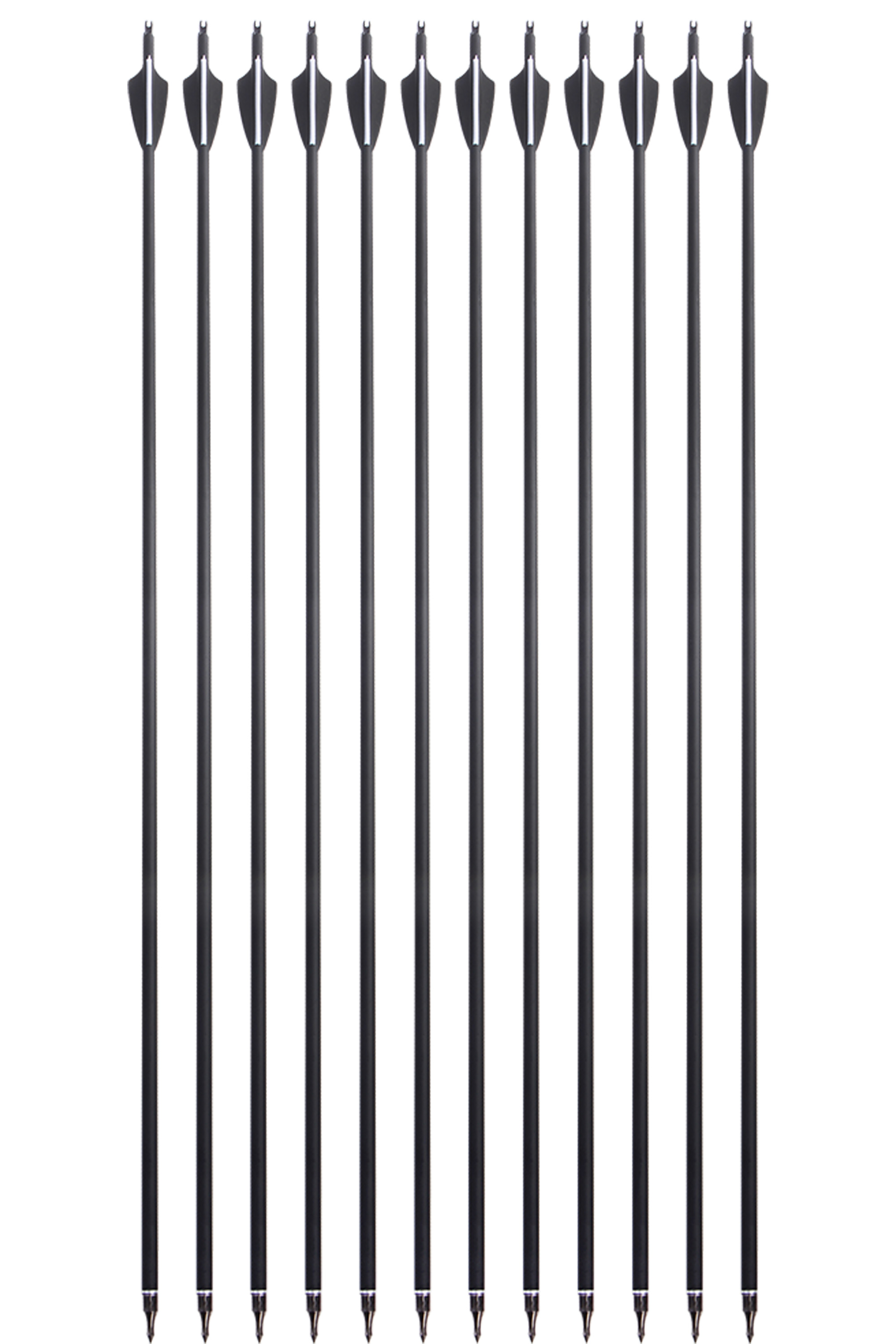 12pcs Archery Mixed Carbon Arrows – 500 Spine 3" Rubber Vanes