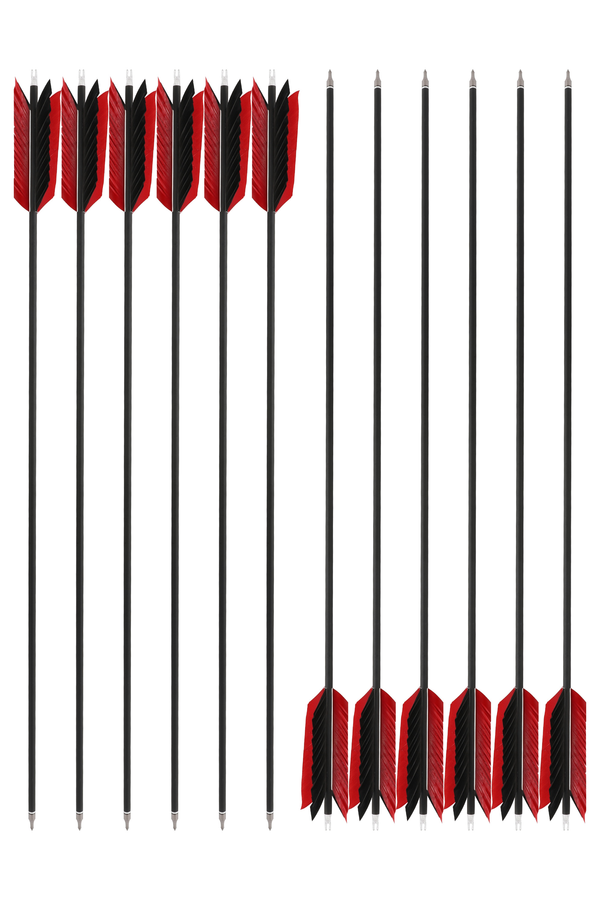 30" Spine 500 Mixed Carbon Arrow Set 12pcs Vintage Arrowheads