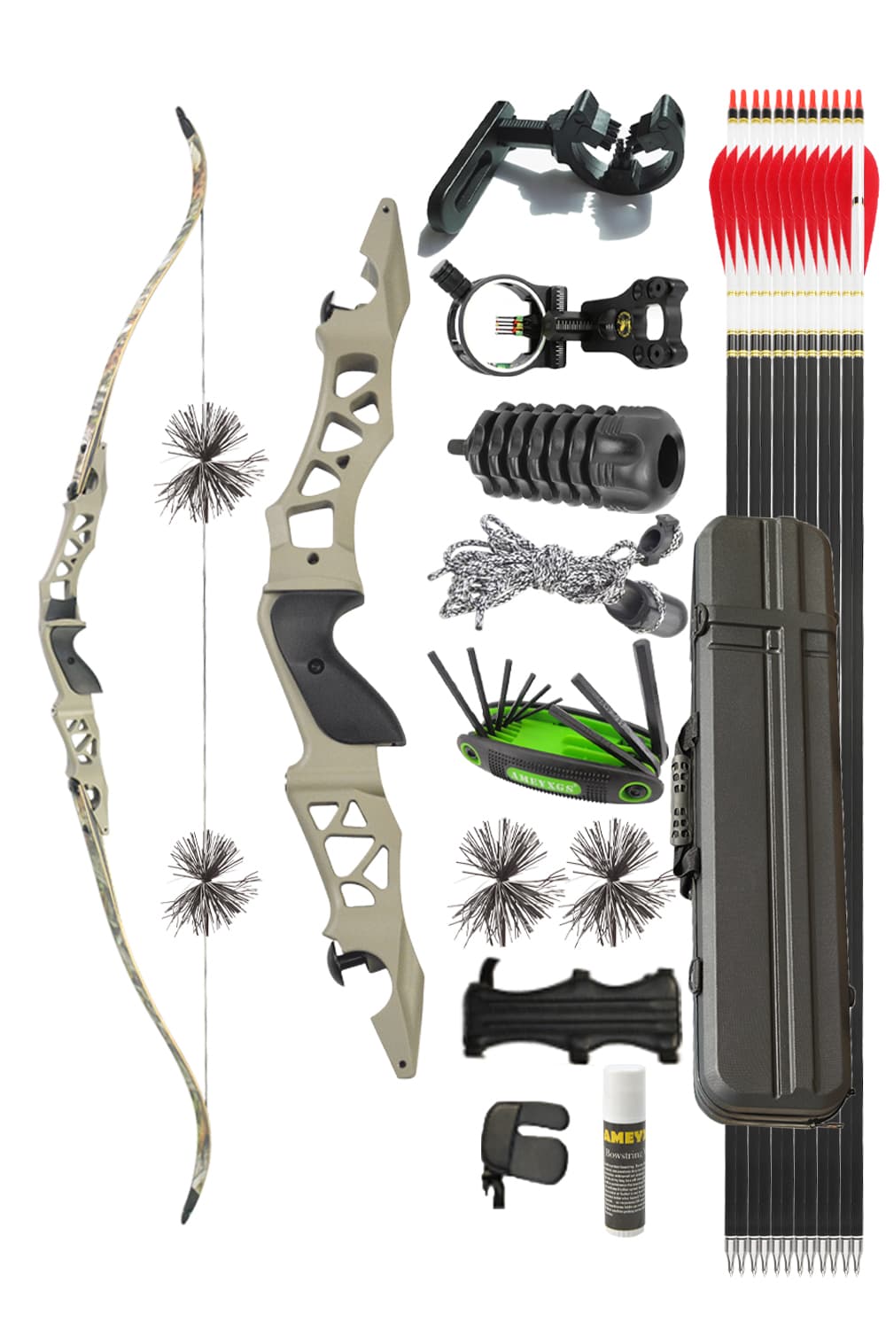 Junxing F166 ILF 30-60Lbs Hunting Recurve Bow and Arrows Set