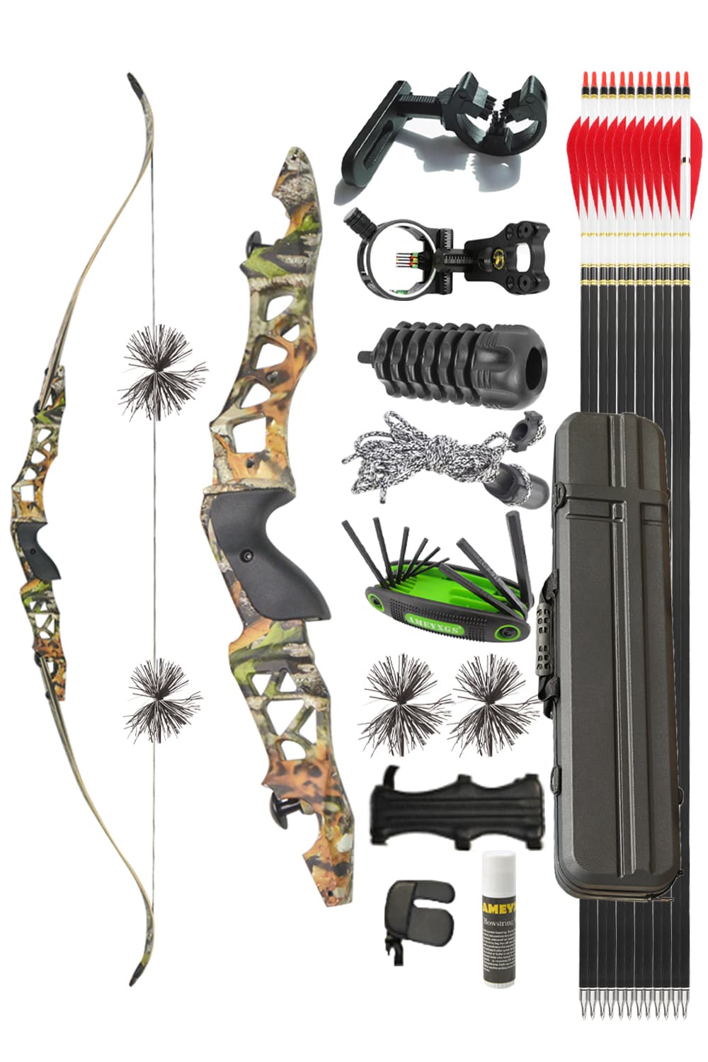 Junxing F166 ILF 30-60Lbs Hunting Recurve Bow and Arrows Set