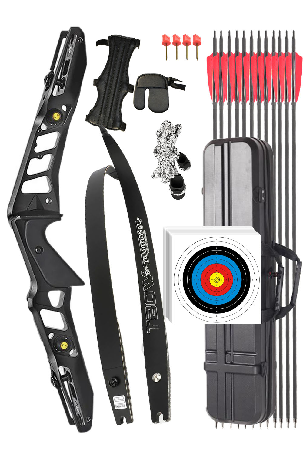 TBOW F266 ILF Recurve Bow Set 21" Riser 25-60lbs 