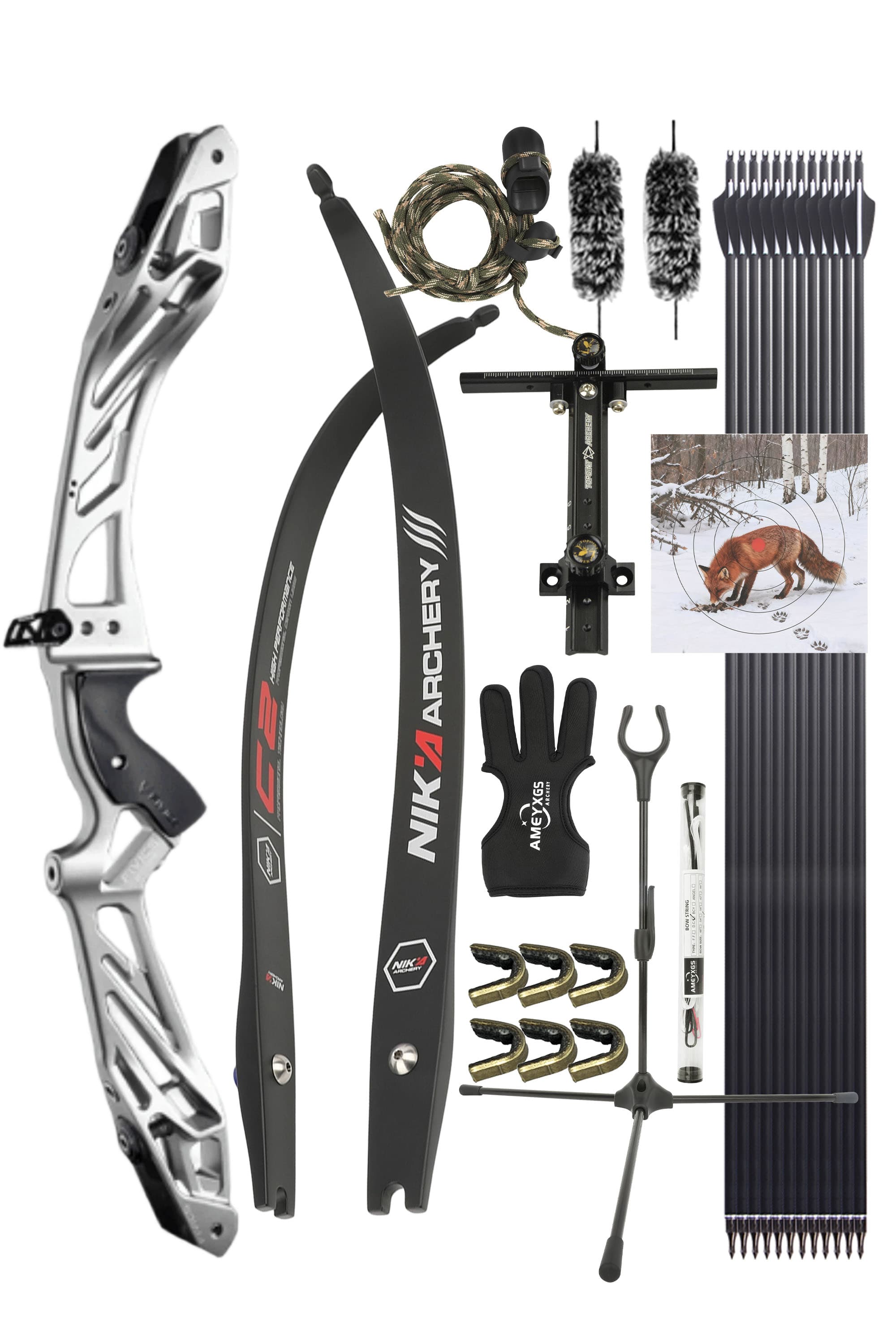 FIVICS Takedown Recurve Bow Kit  30-50bs  Shooting Archery Target