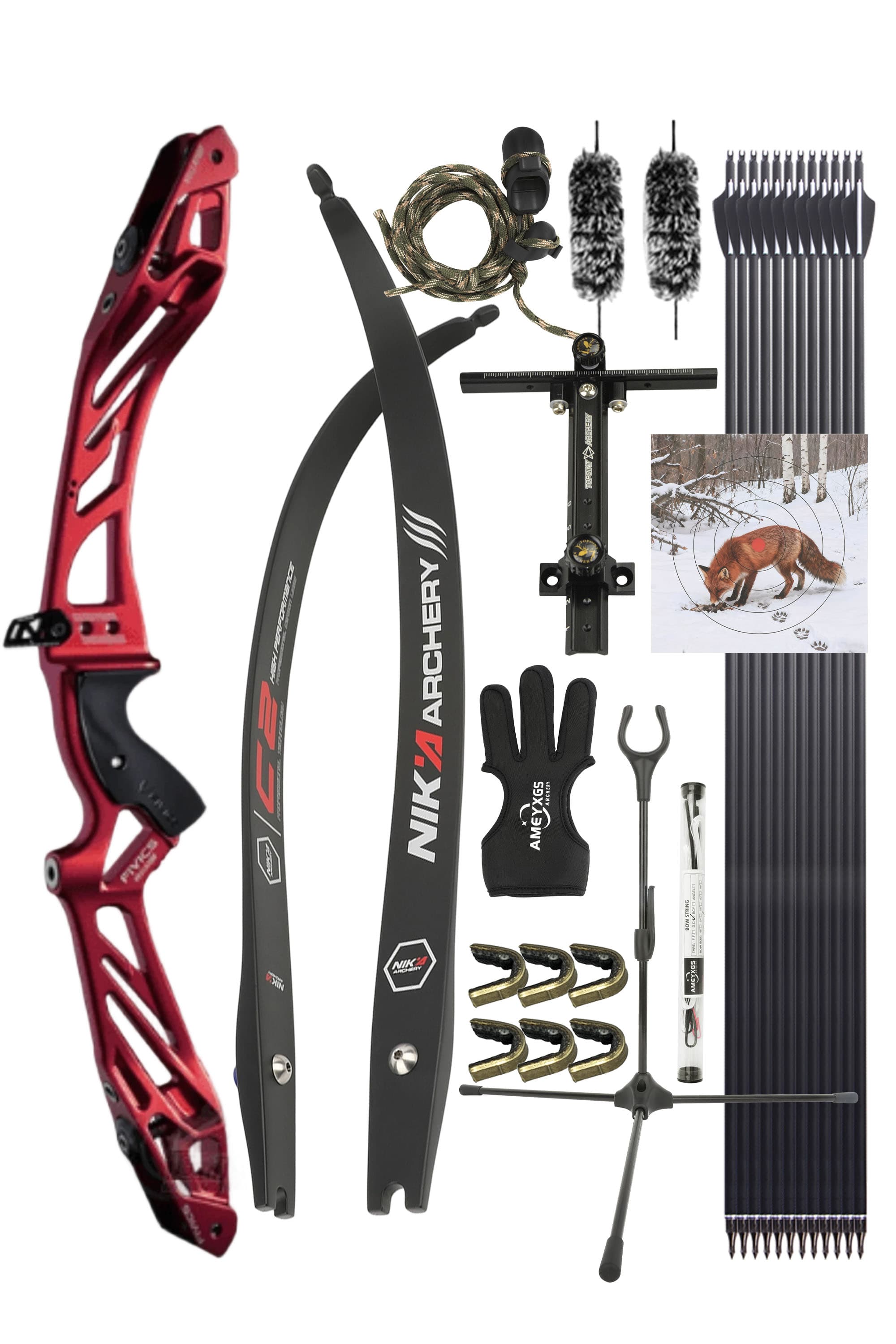 FIVICS Takedown Recurve Bow Kit  30-50bs  Shooting Archery Target