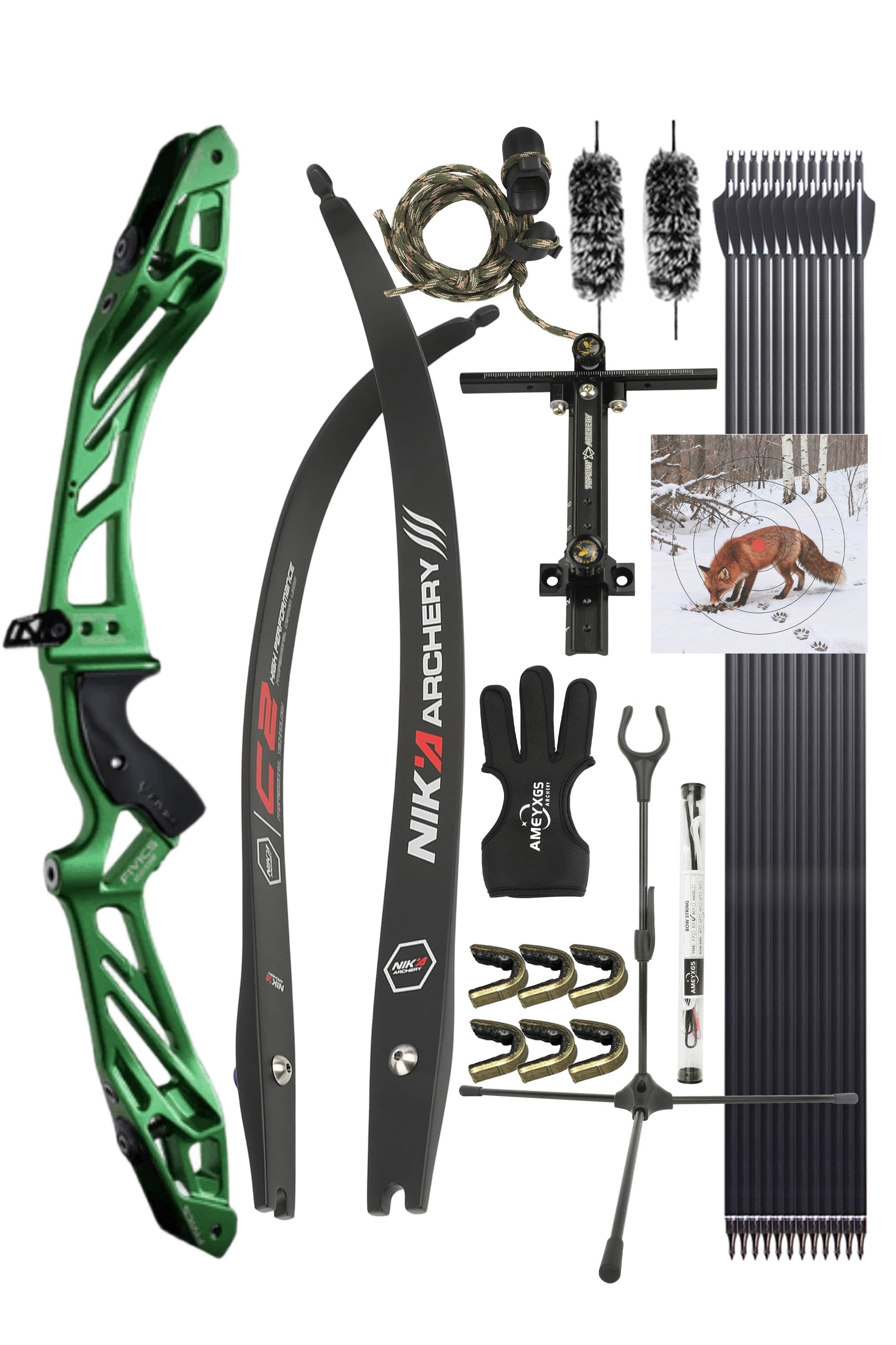 FIVICS Takedown Recurve Bow Kit  30-50bs  Shooting Archery Target