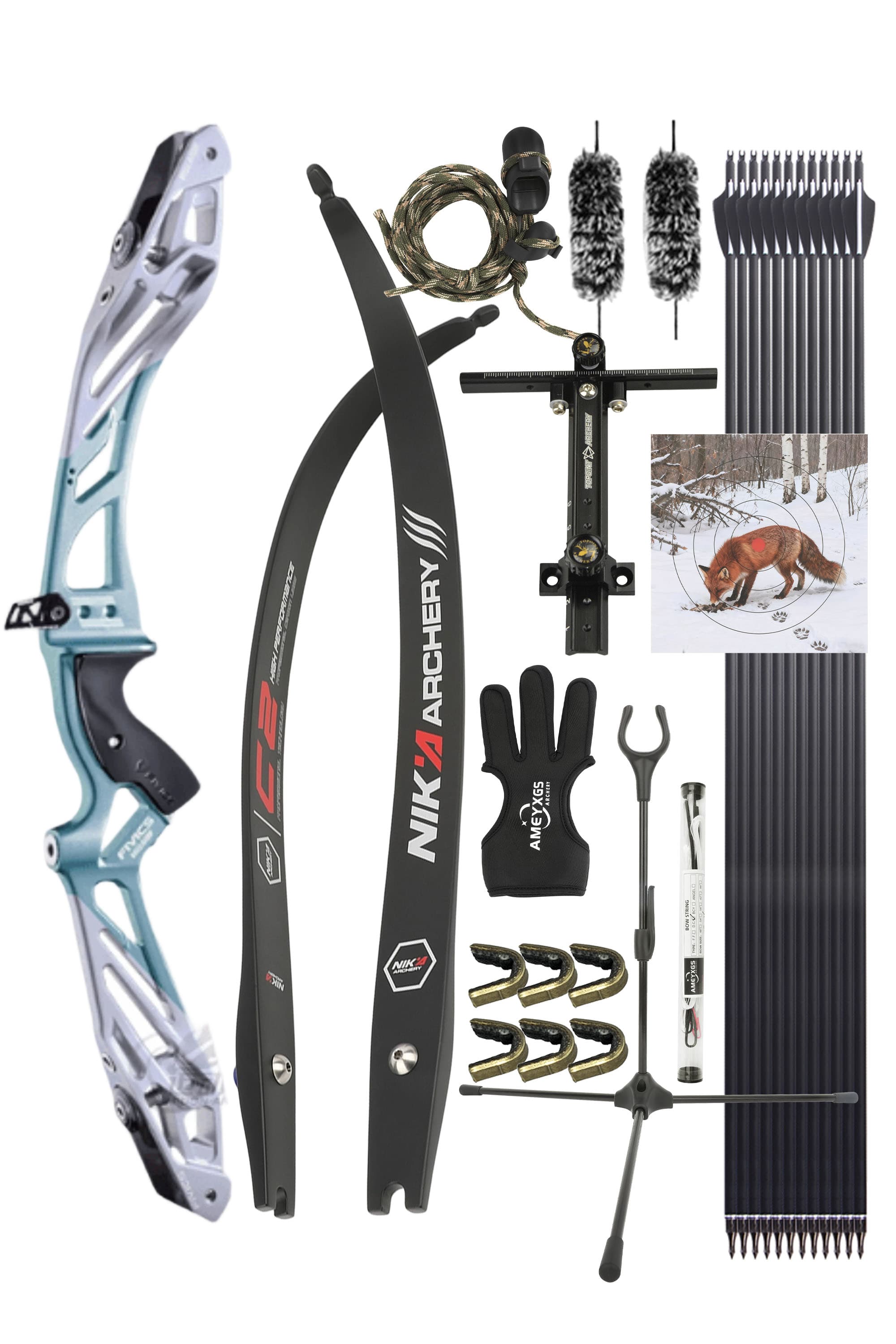 FIVICS Takedown Recurve Bow Kit  30-50bs  Shooting Archery Target