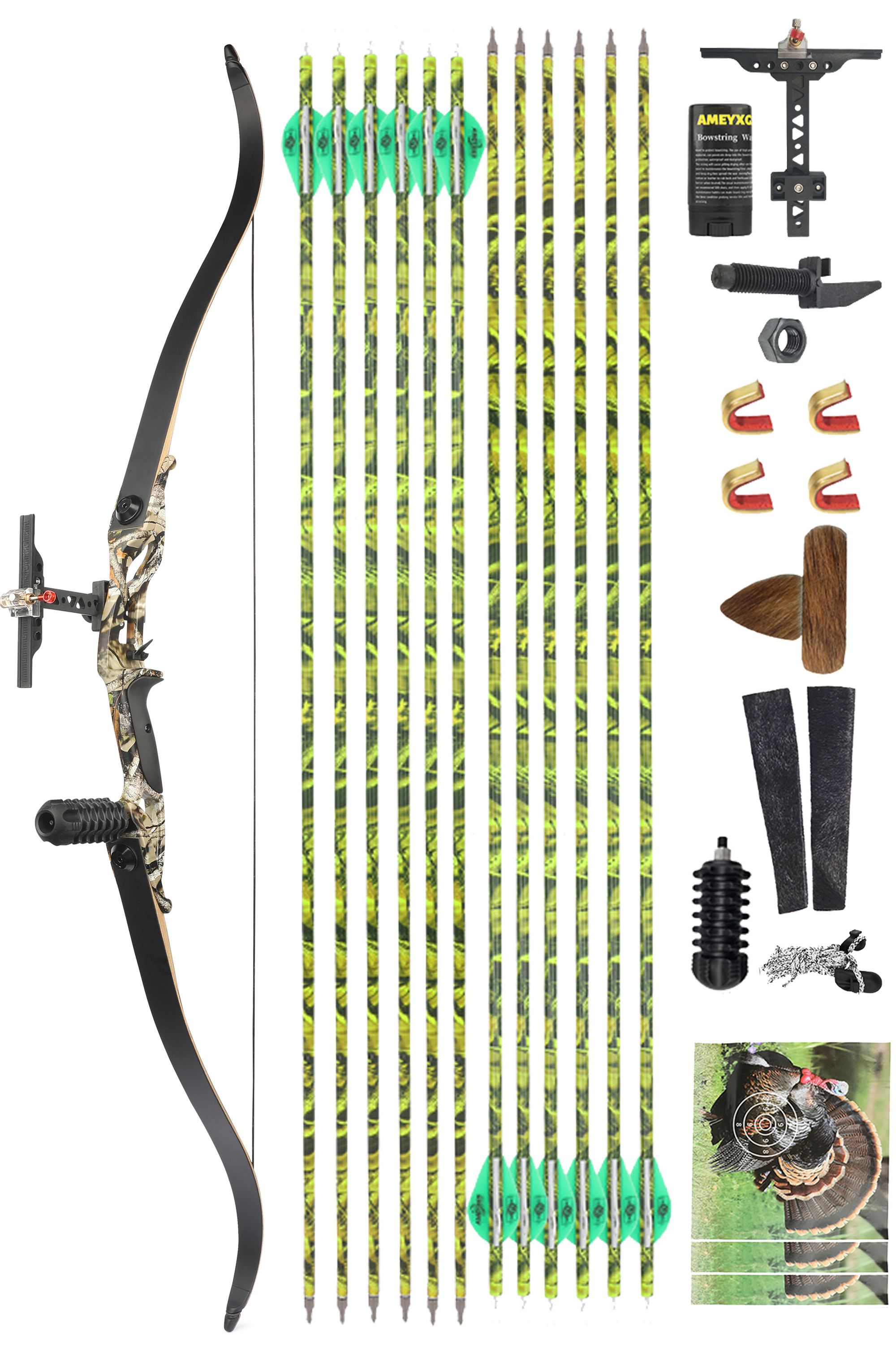JUNXING F179 30-60Lbs Takedown Recurve Bow Hunting Set