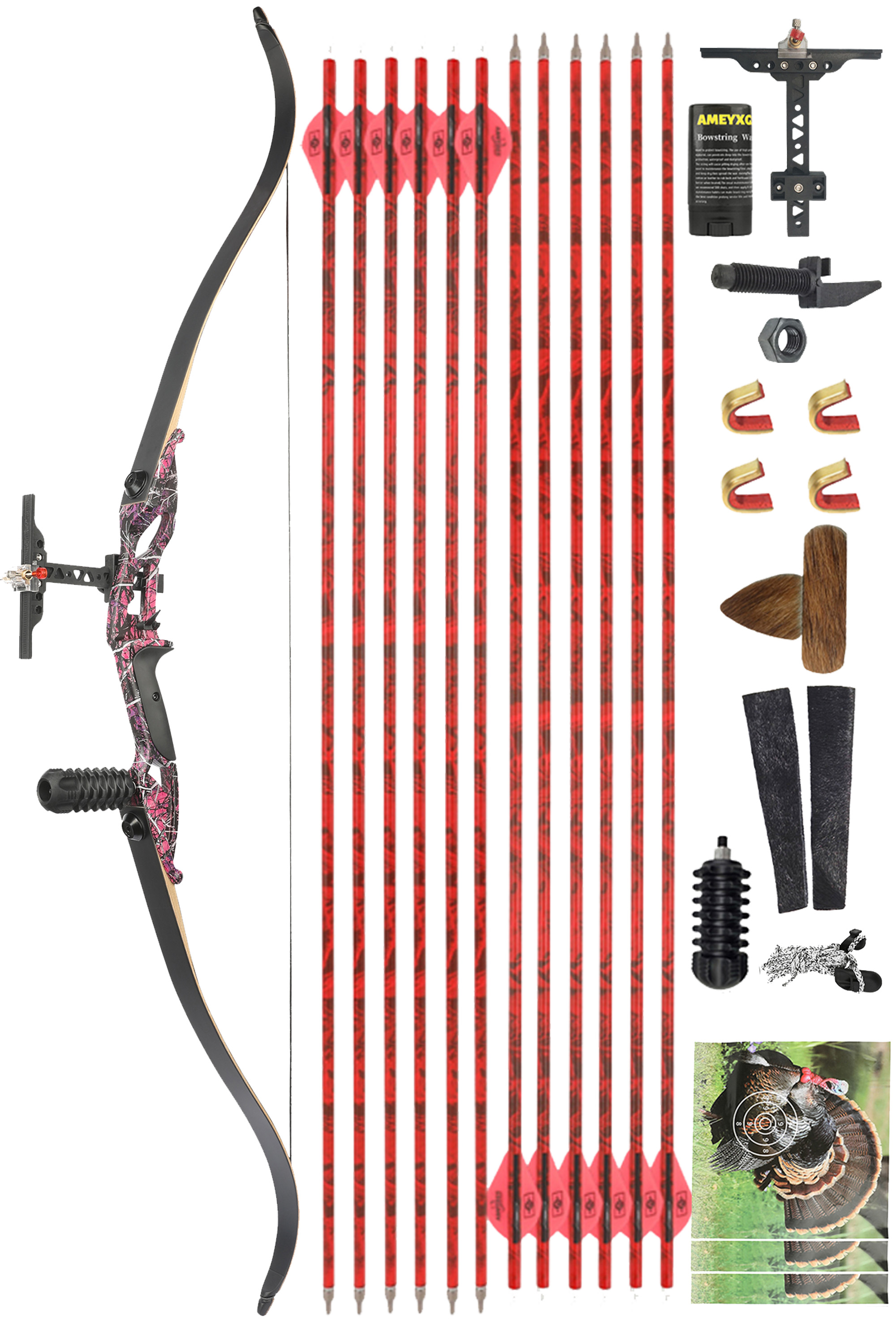 JUNXING F179 30-60Lbs Takedown Recurve Bow Hunting Set