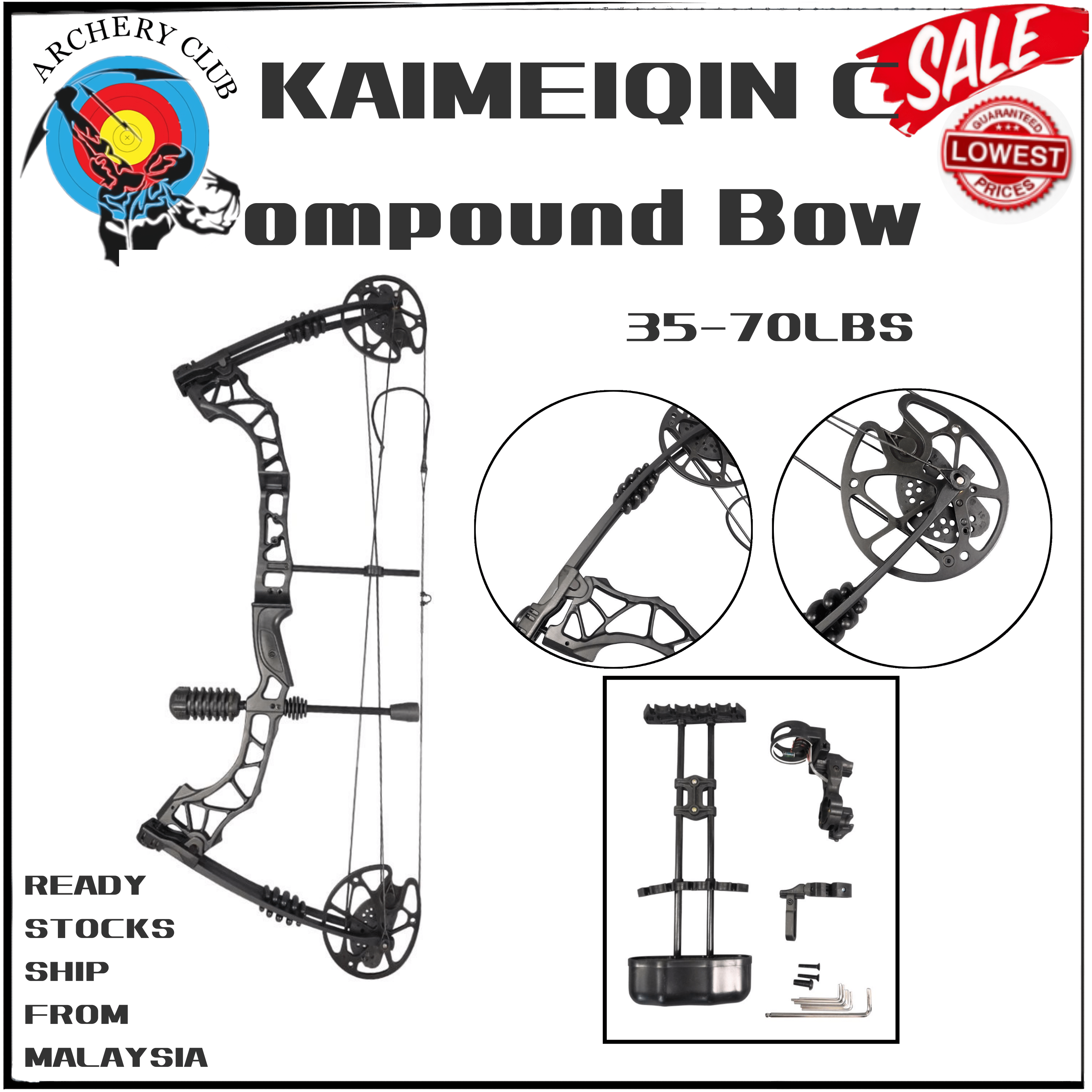 【Delivery Locally】KAIMEIQIN Compound Bow 35-70 LBS