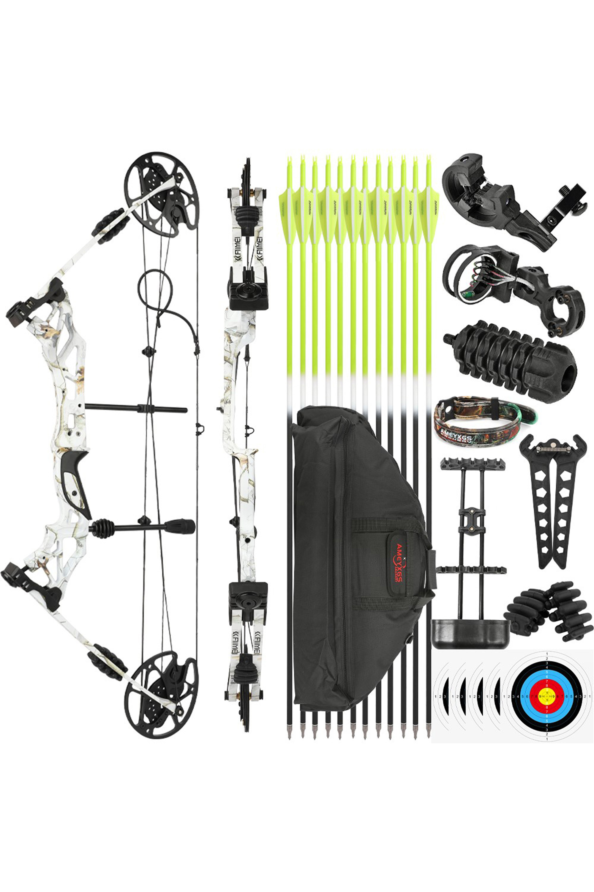 Kaimei Han 30-60Lbs Adjustable Hunting Archery Compound Bow Set