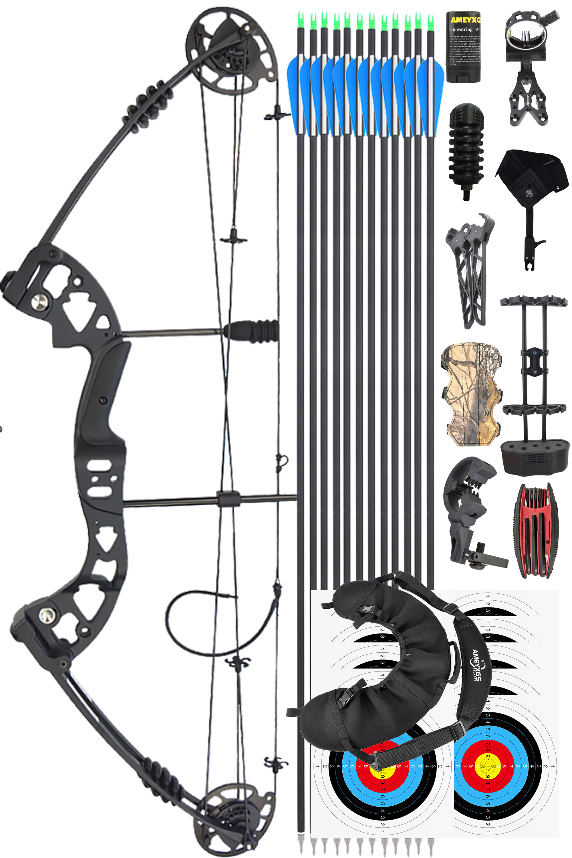 JUNXING M131 30-55Lbs Adjustable Hunting Compound Bow Set