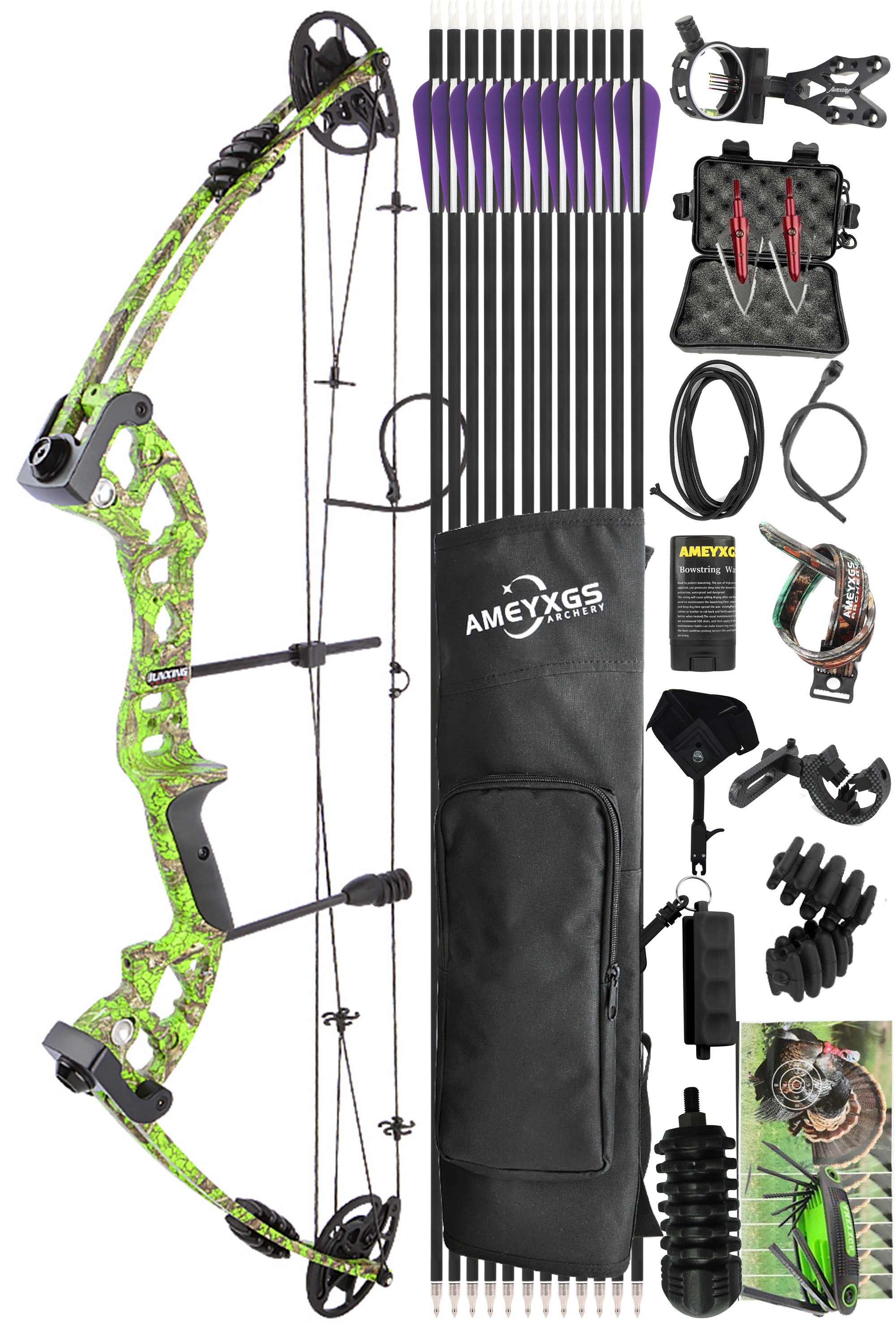 JUNXING M131 30-55Lbs Adjustable Hunting Compound Bow Set
