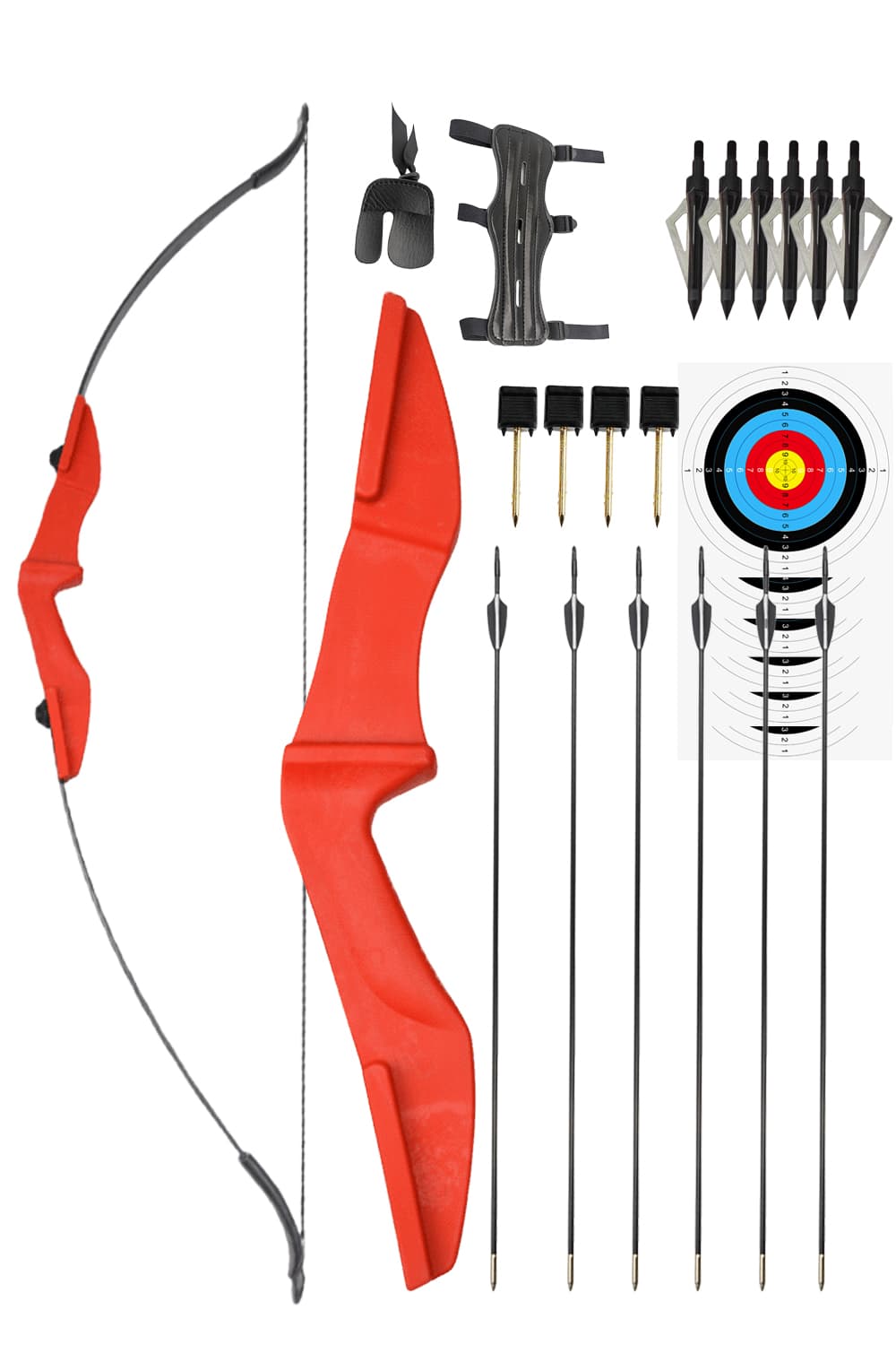 57" Takedown Recurve Bow Arrows 30-40lbs Right Left Hand