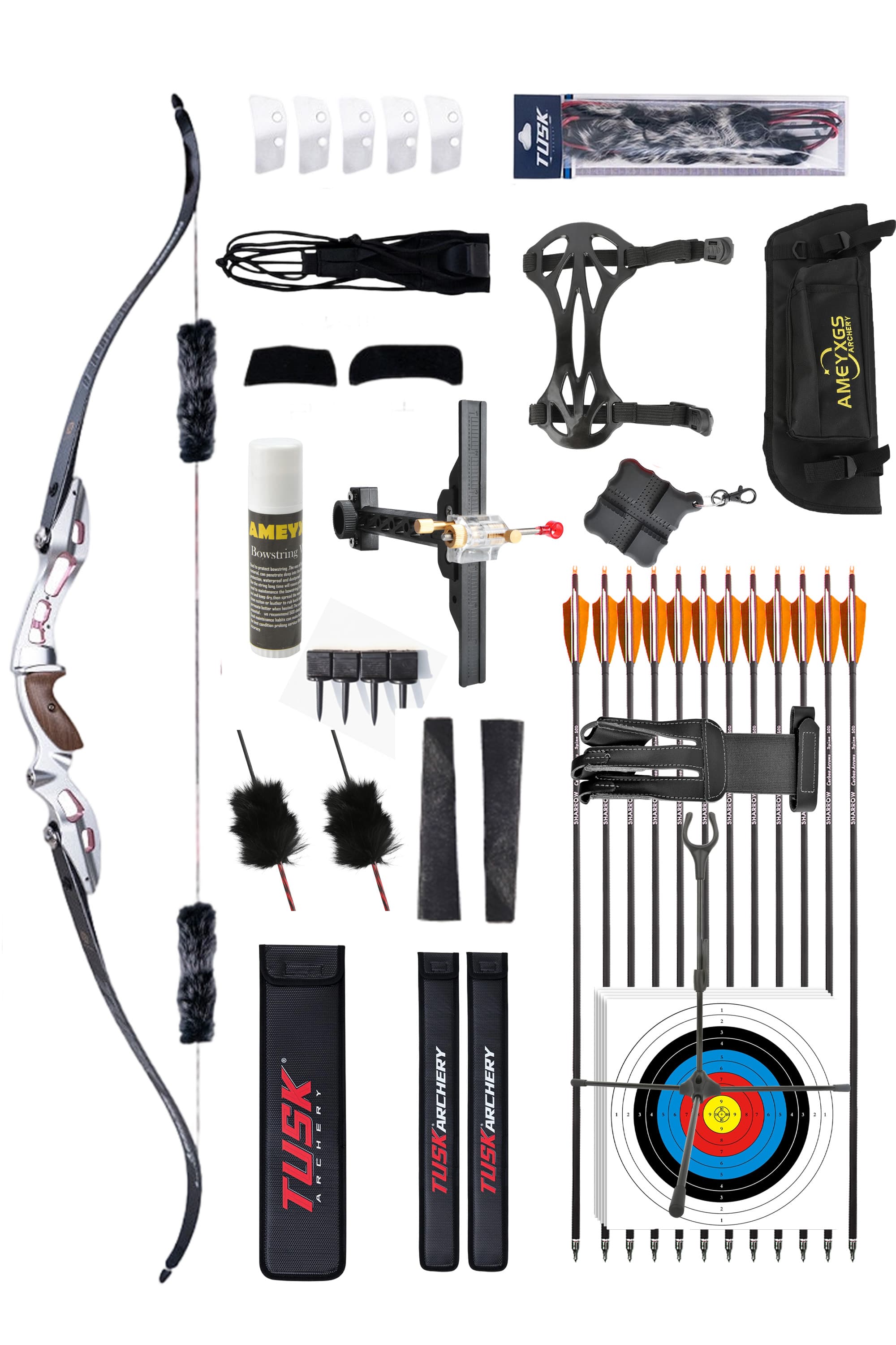 LOKE 20-55lbs Takedown Recurve Bow Kit  Shooting Archery Target