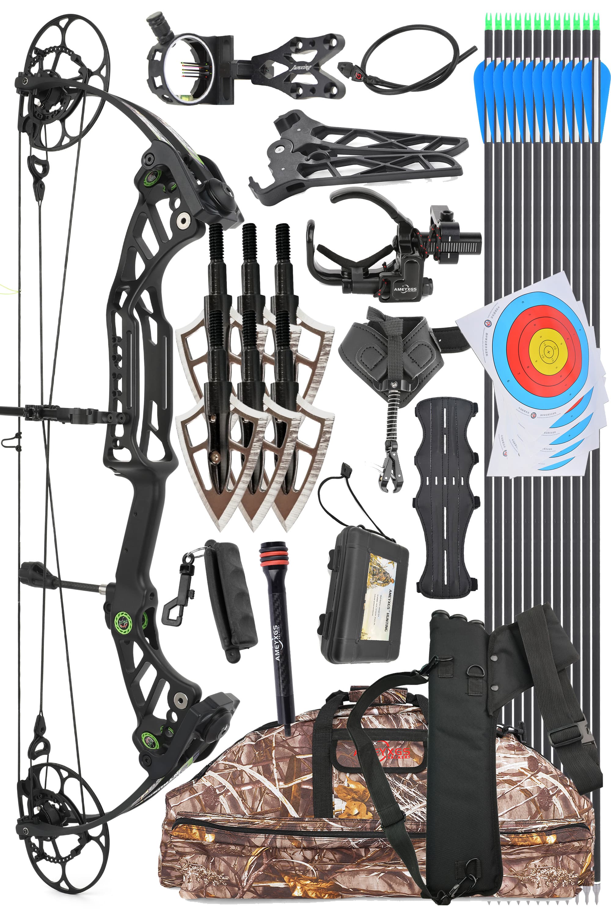 LOKE Archery Compound Bow Set (Red) with 85% Let-Off Hollow Body
