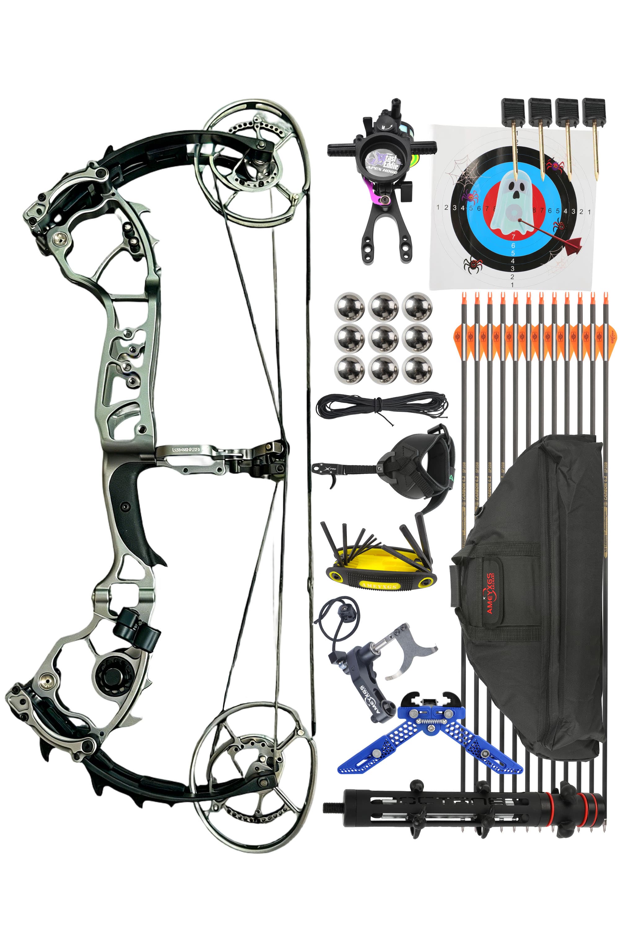 LOKE Compound Bow 50-70lbs Target Kit 390FPS Hunting Archery