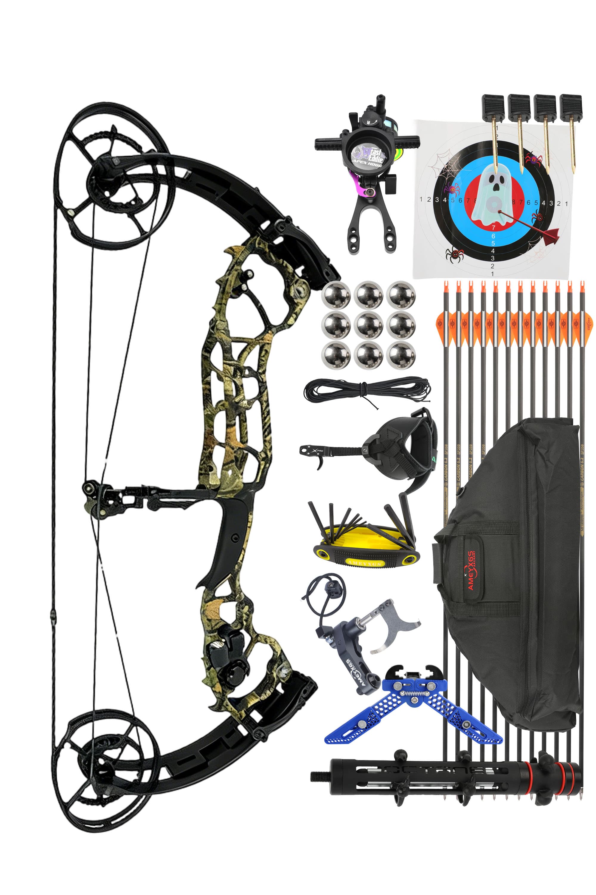 LOKE Compound Bow 50-70lbs Target Kit 390FPS Hunting Archery