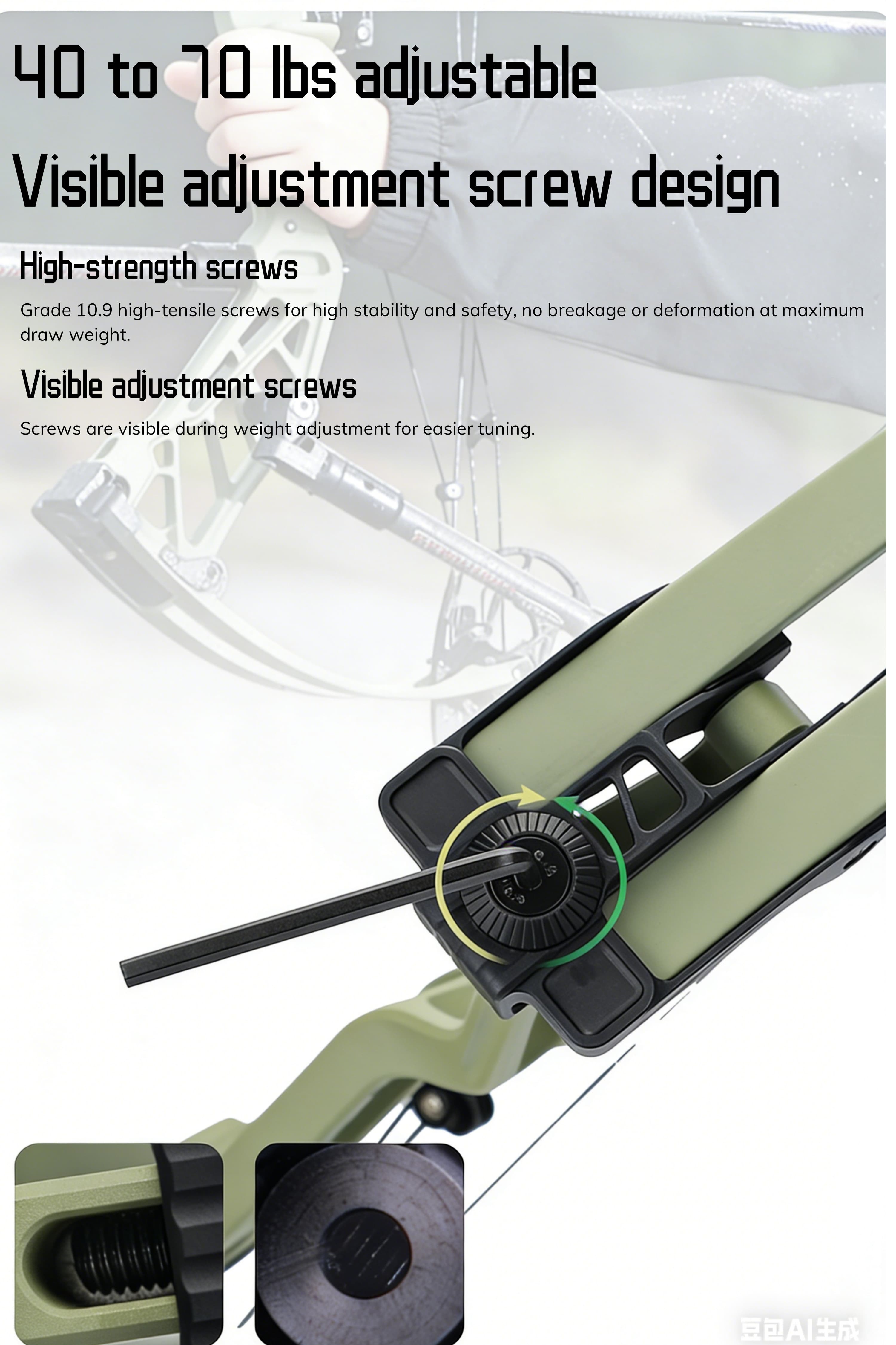 LOKE Compound Bow Set 40-70LBS Archery Target Shooting RH