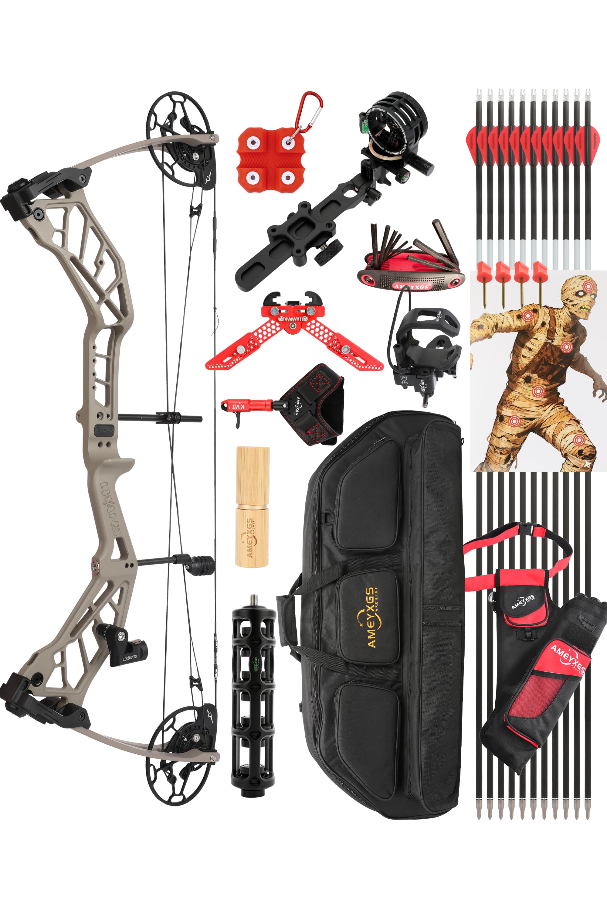 LOKE Compound Bow Set 40-70LBS Archery Target Shooting RH
