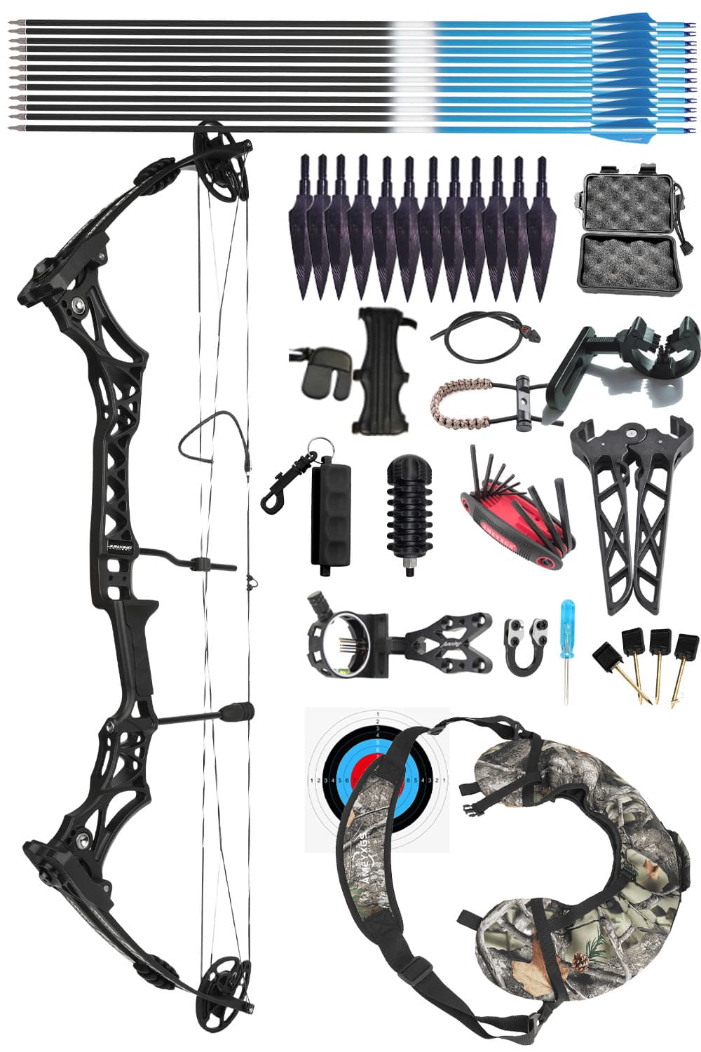 Junxing M108 30-55Lbs Target Compound Bow Set